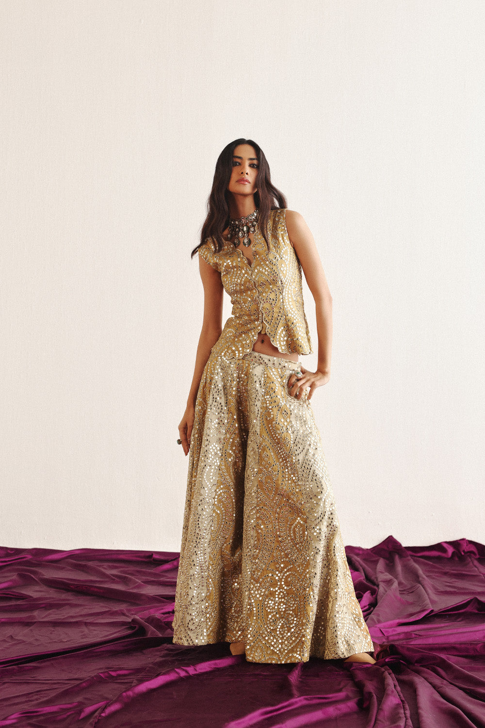 DUAL COLOR FLARED SHARARAS