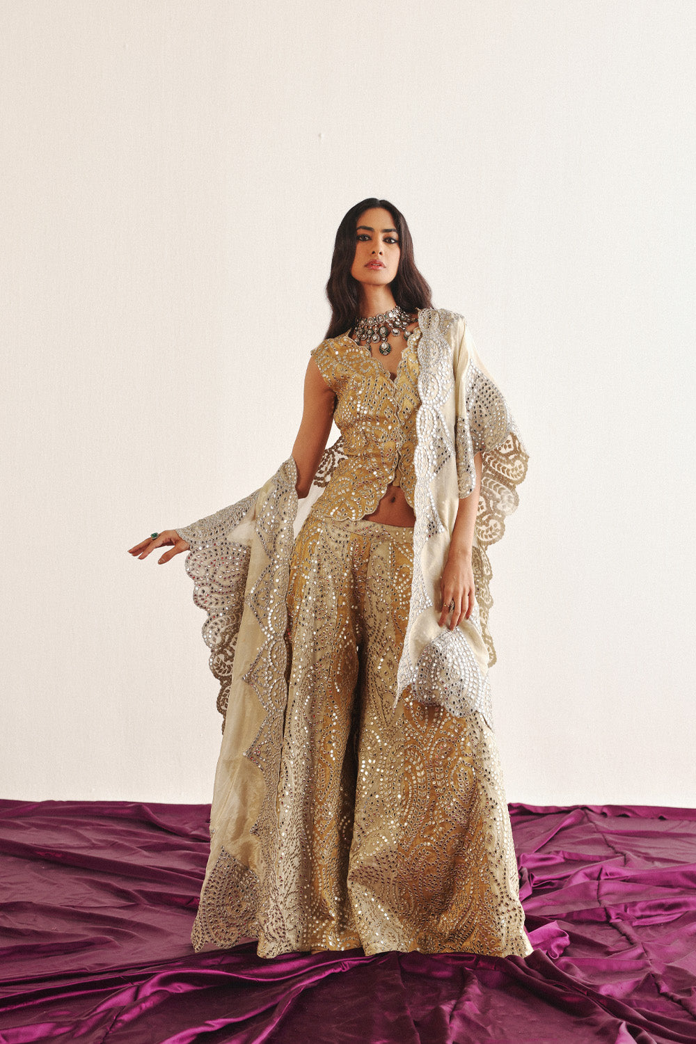 DUAL COLOR FLARED SHARARAS