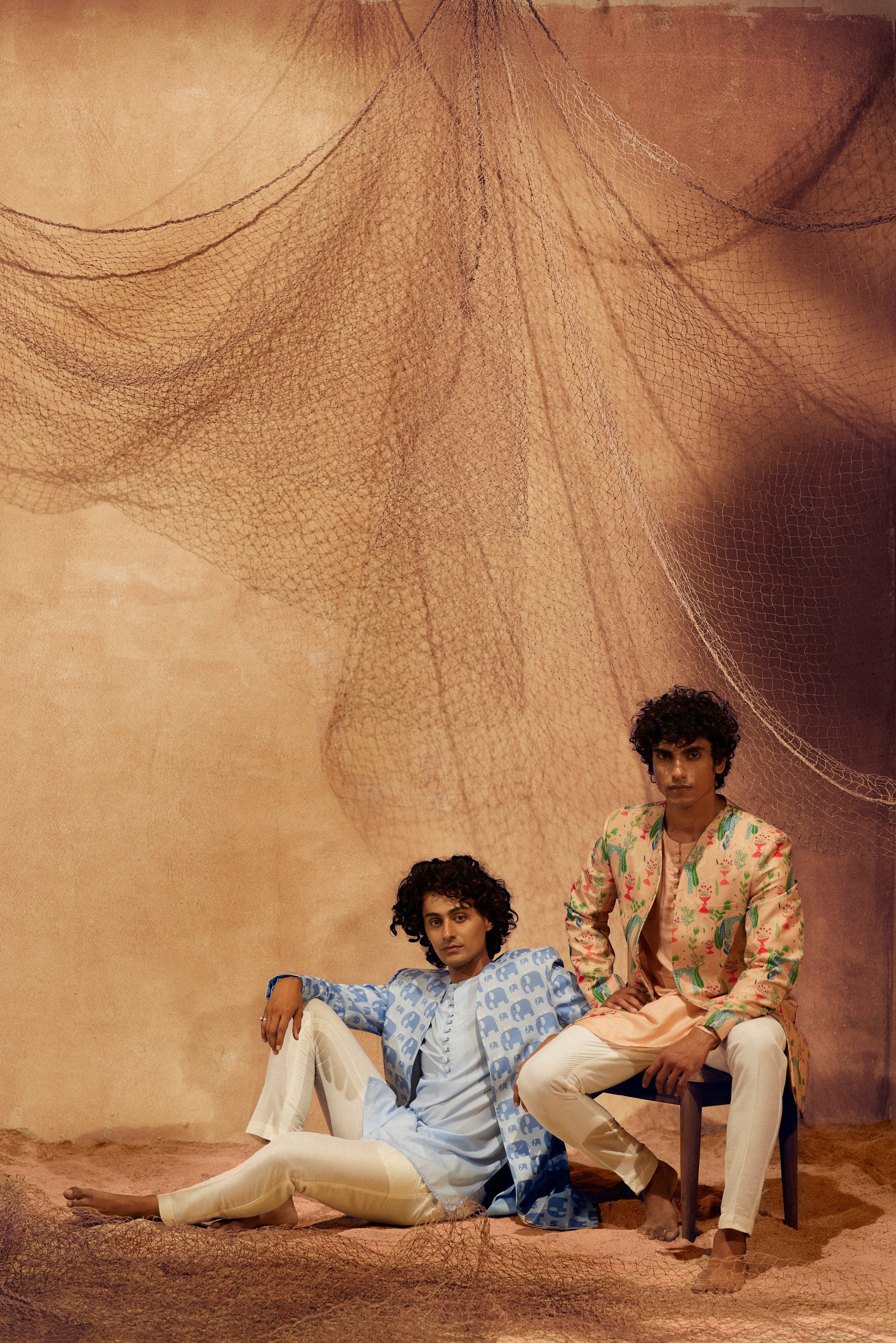 Pink Garden Indo Western - Jacket with Kurti and pants