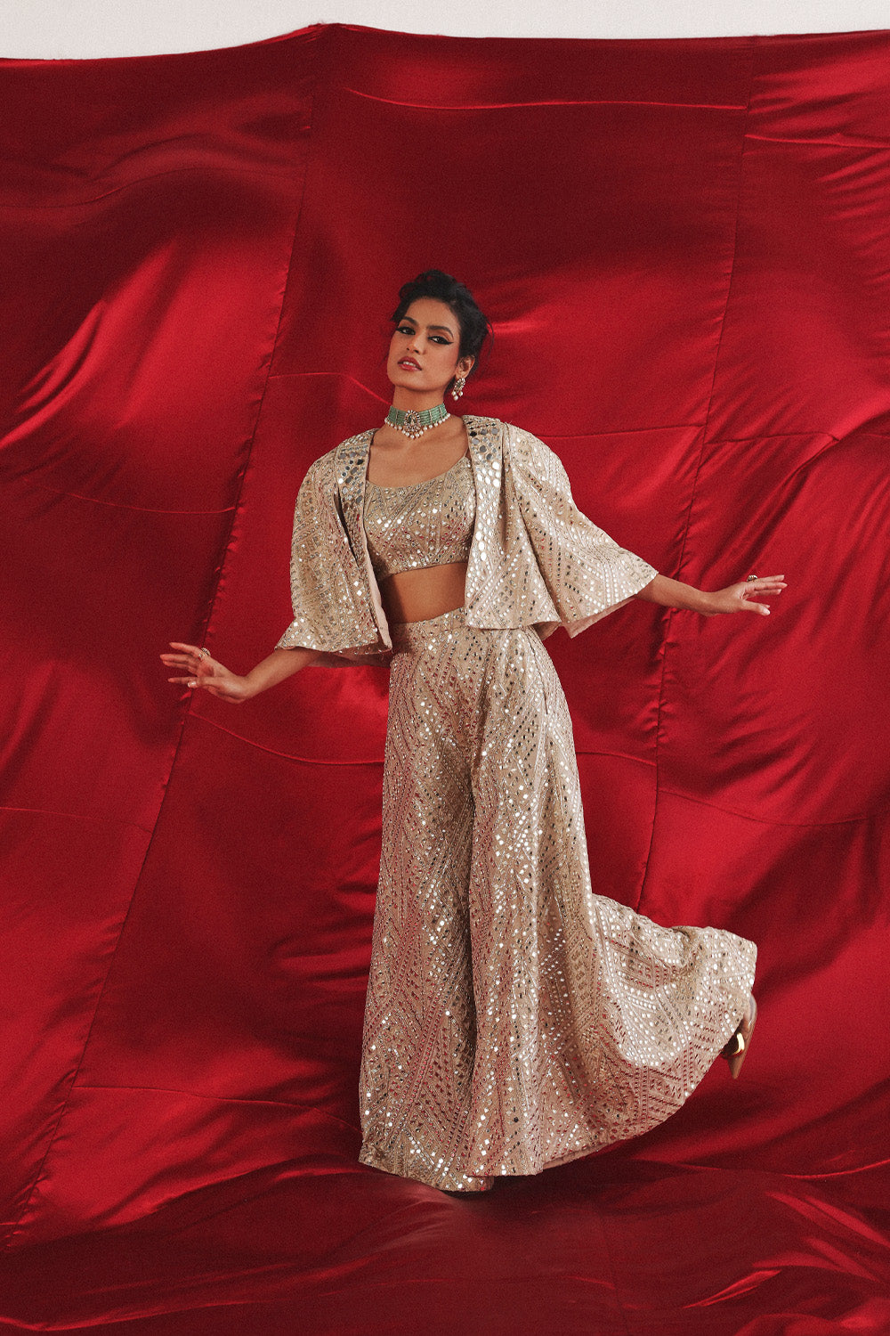 TUX COLLAR CAPE SLEEVES JACKET