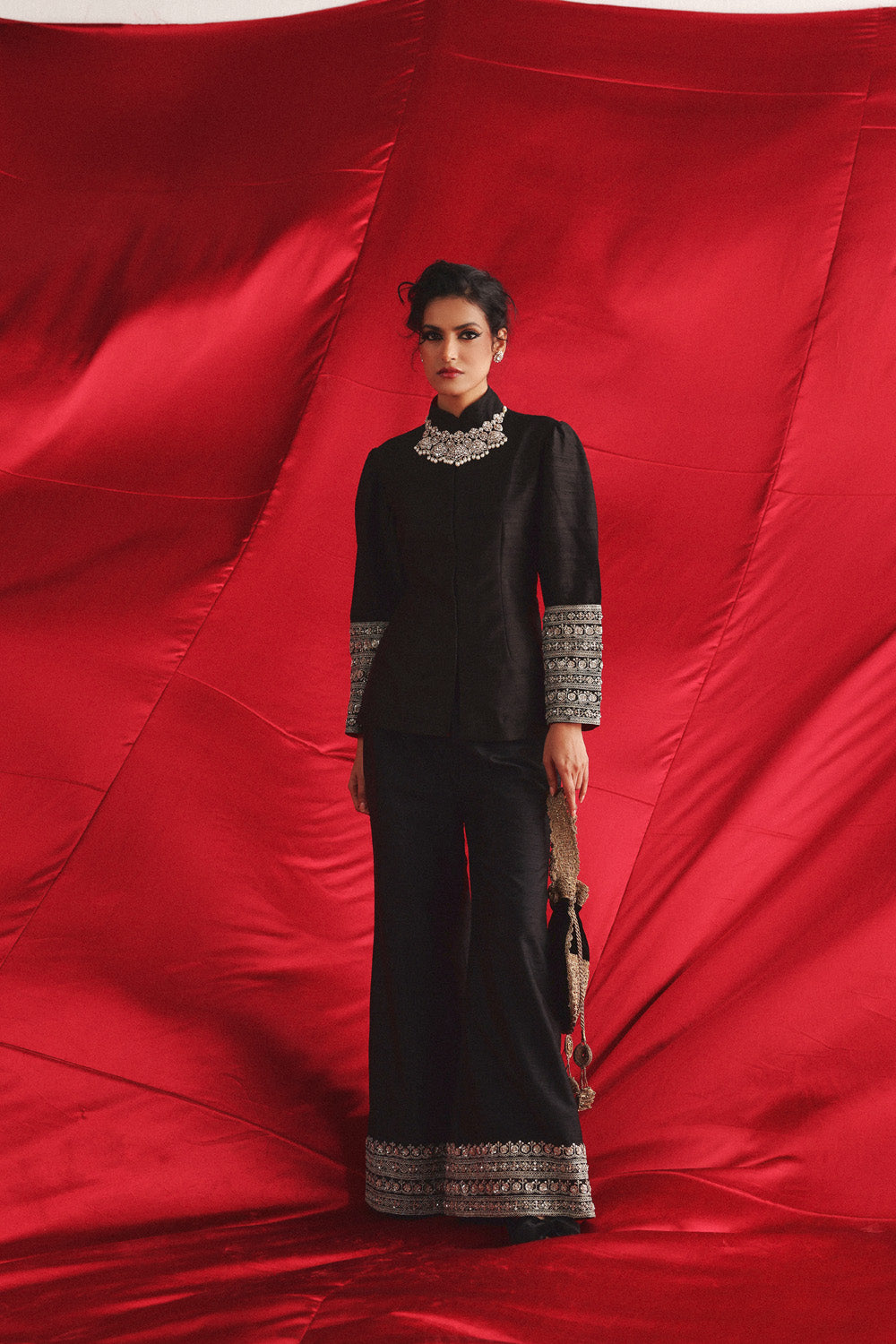 Marodiwork Crop Jacket with Palazzos