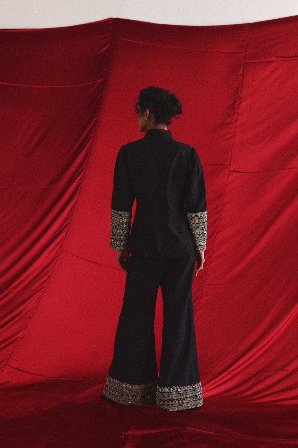 Marodiwork Crop Jacket with Palazzos