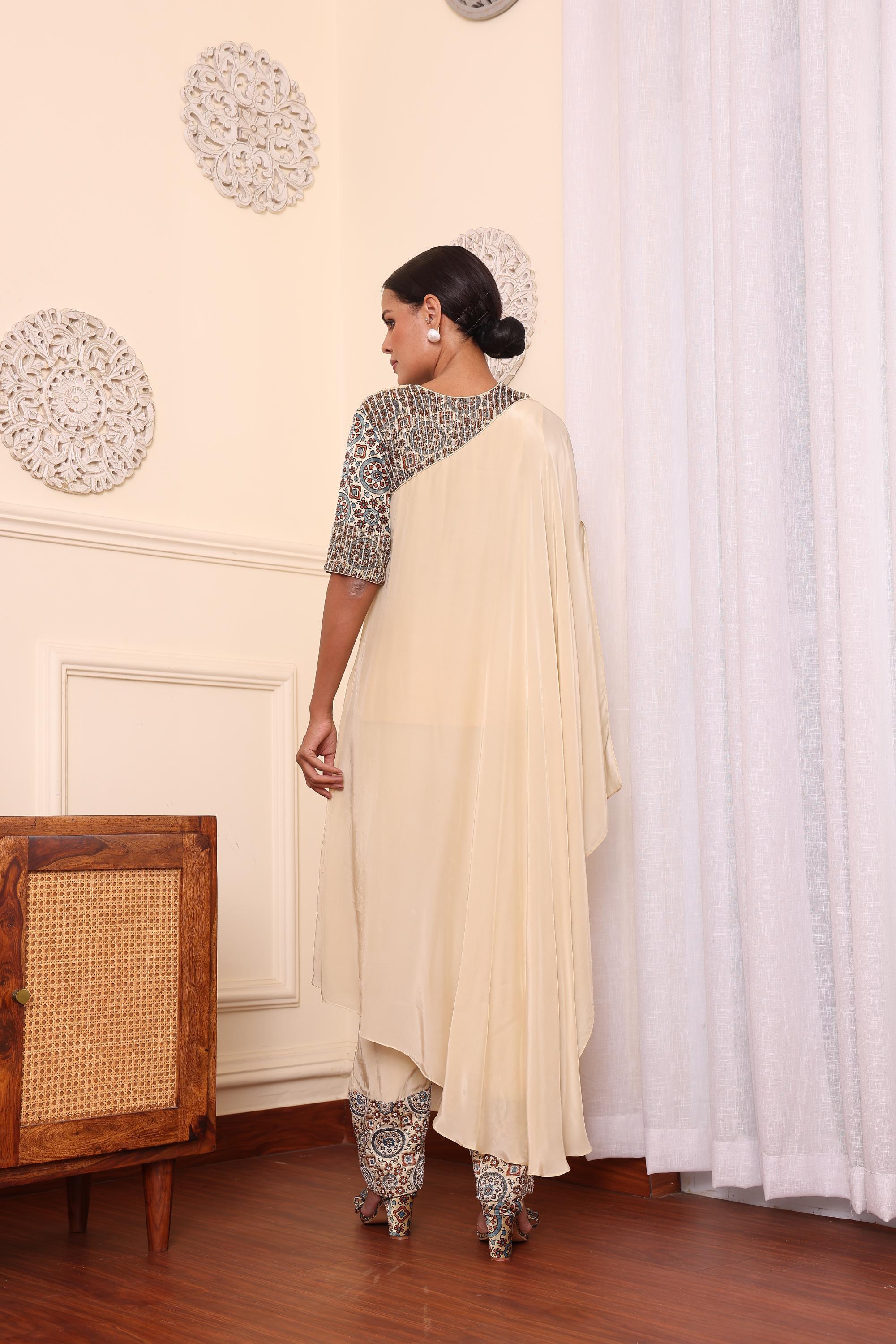 Beige Dress With Pants