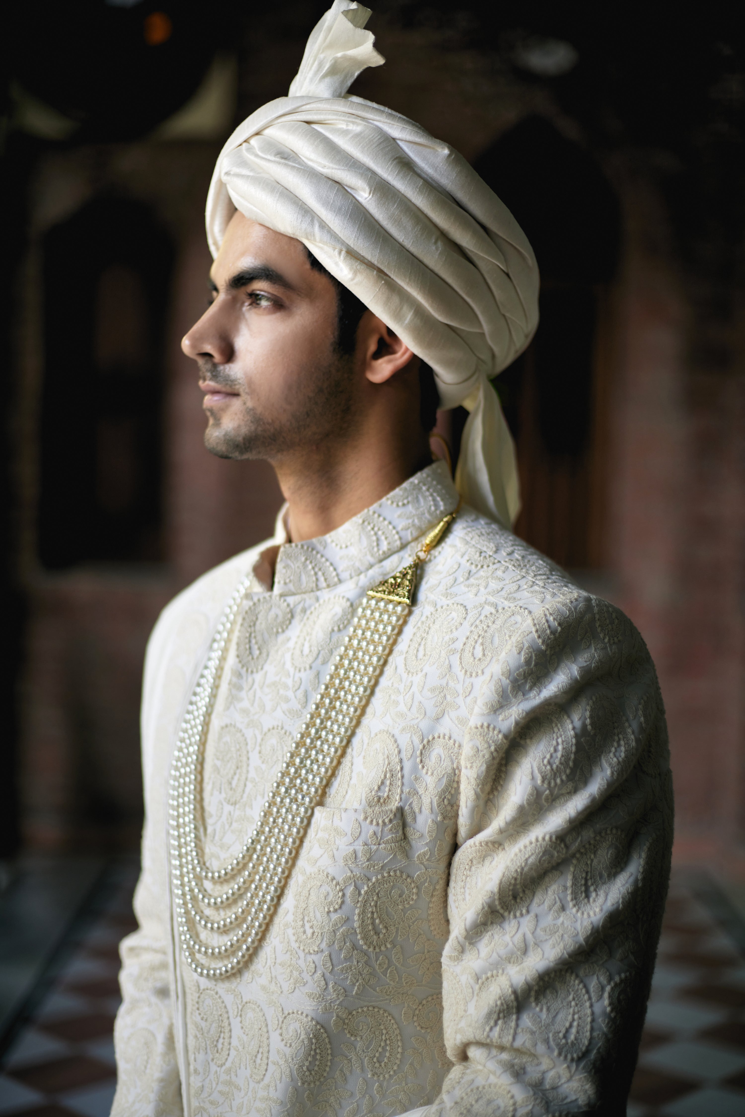 TURBAT SHERWANI (IVORY)