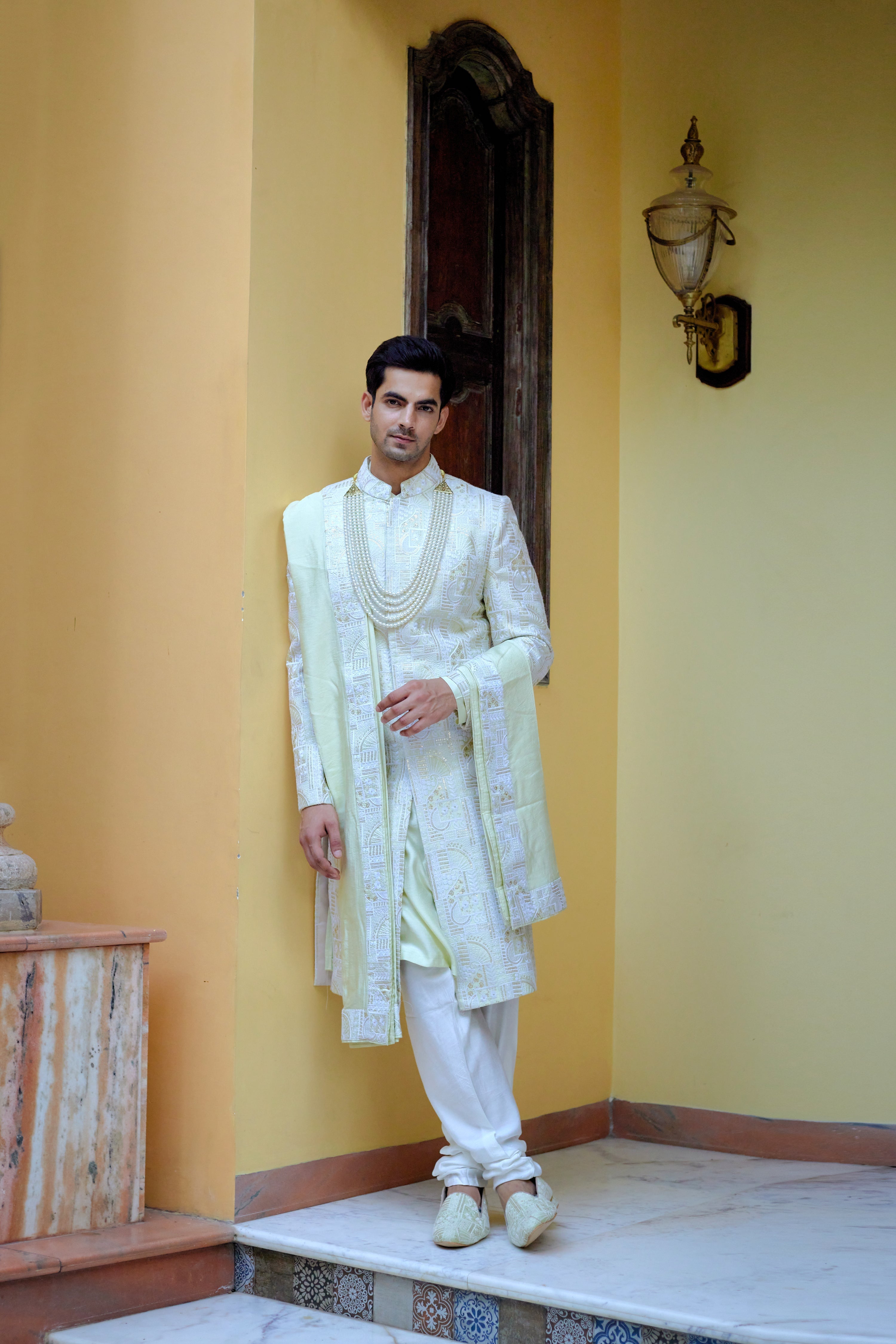 ZAHID SHERWANI (MINT GREEN)