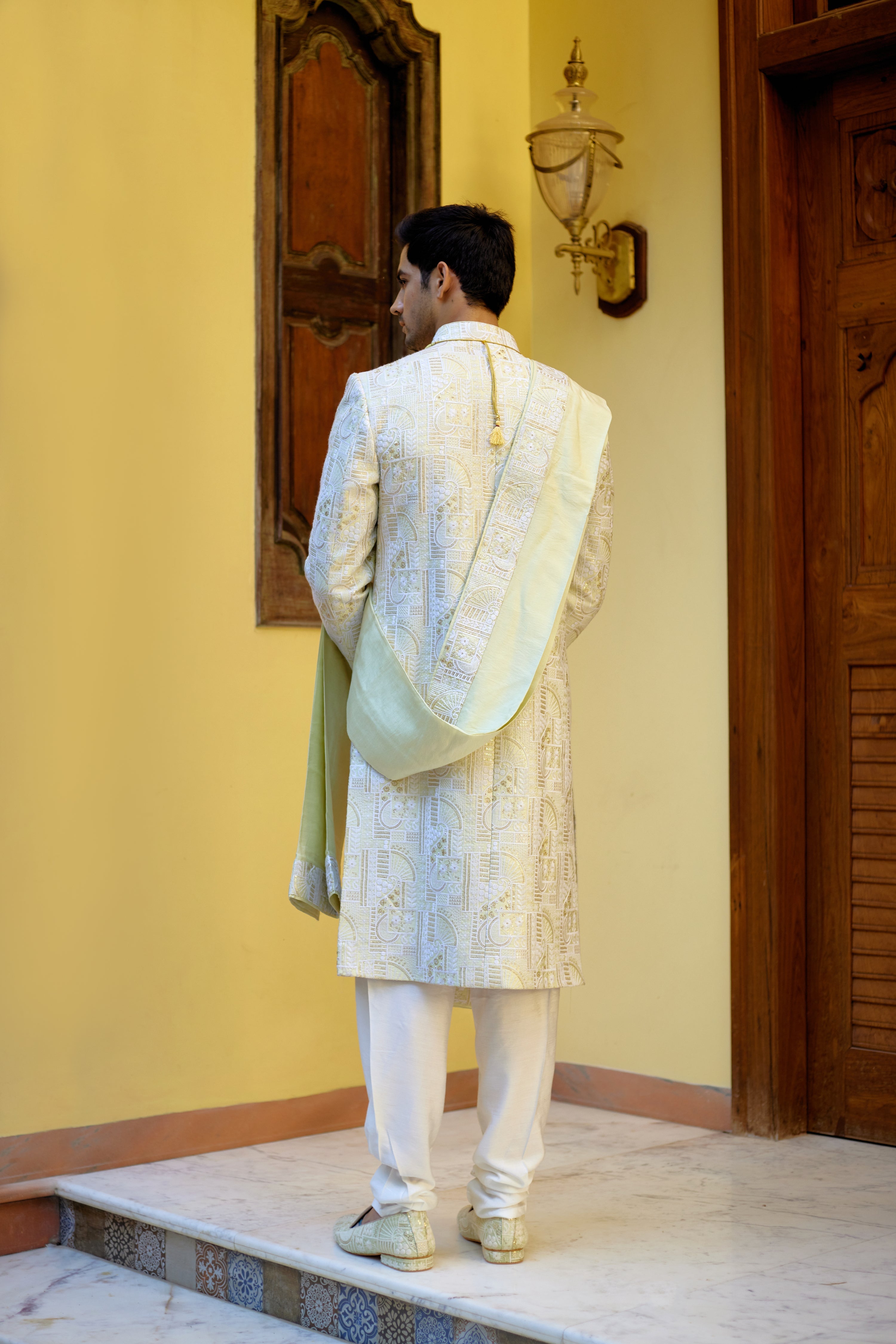 ZAHID SHERWANI (MINT GREEN)