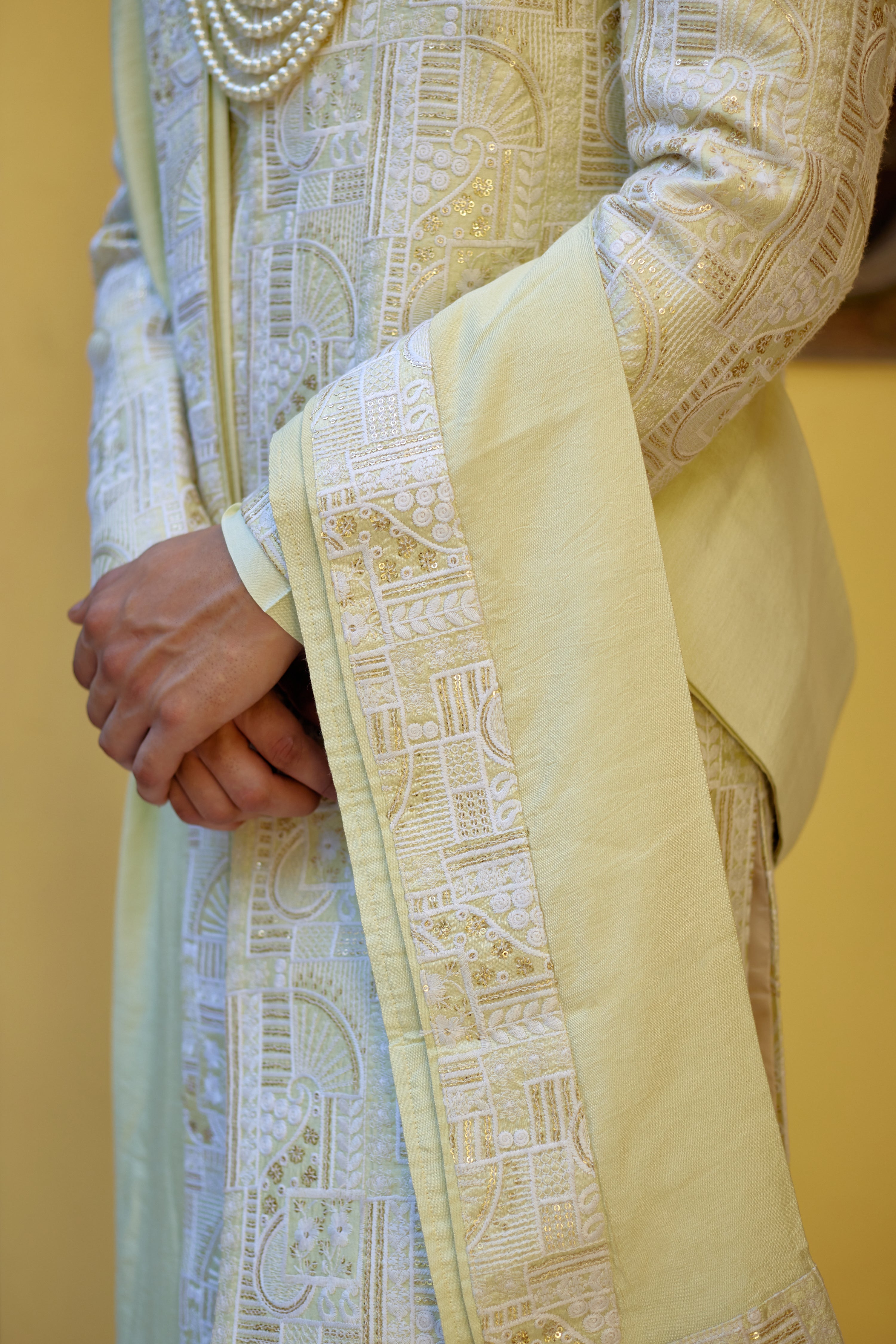 ZAHID SHERWANI (MINT GREEN)