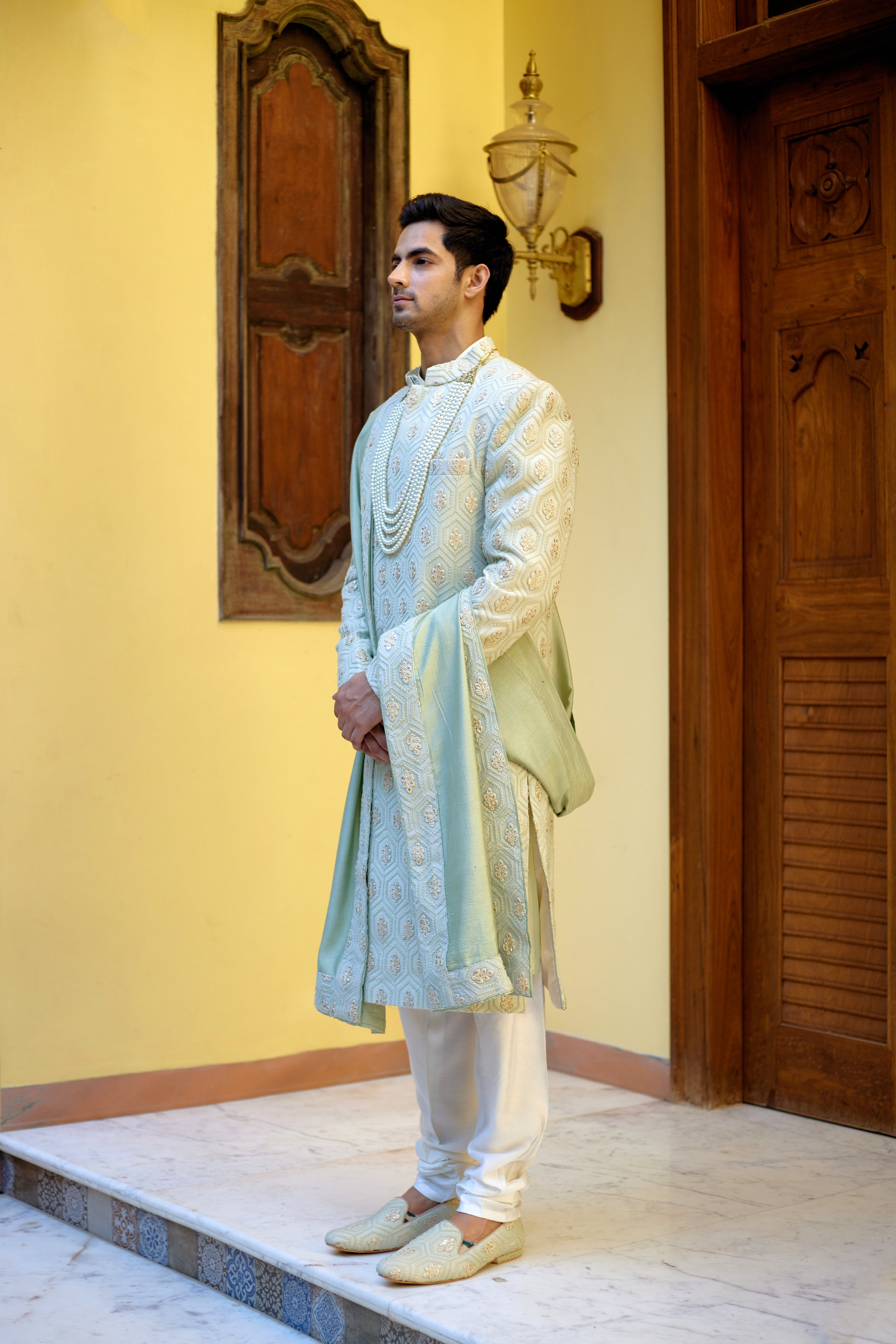 FAHAD SHERWANI (MINT GREEN)