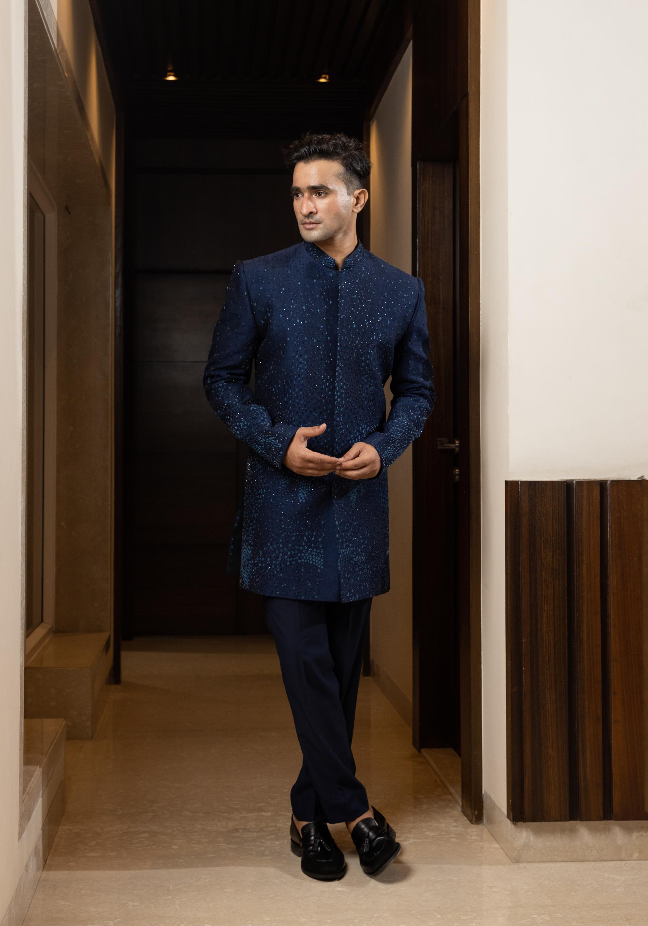 Sapphire Soiree Achkan Set