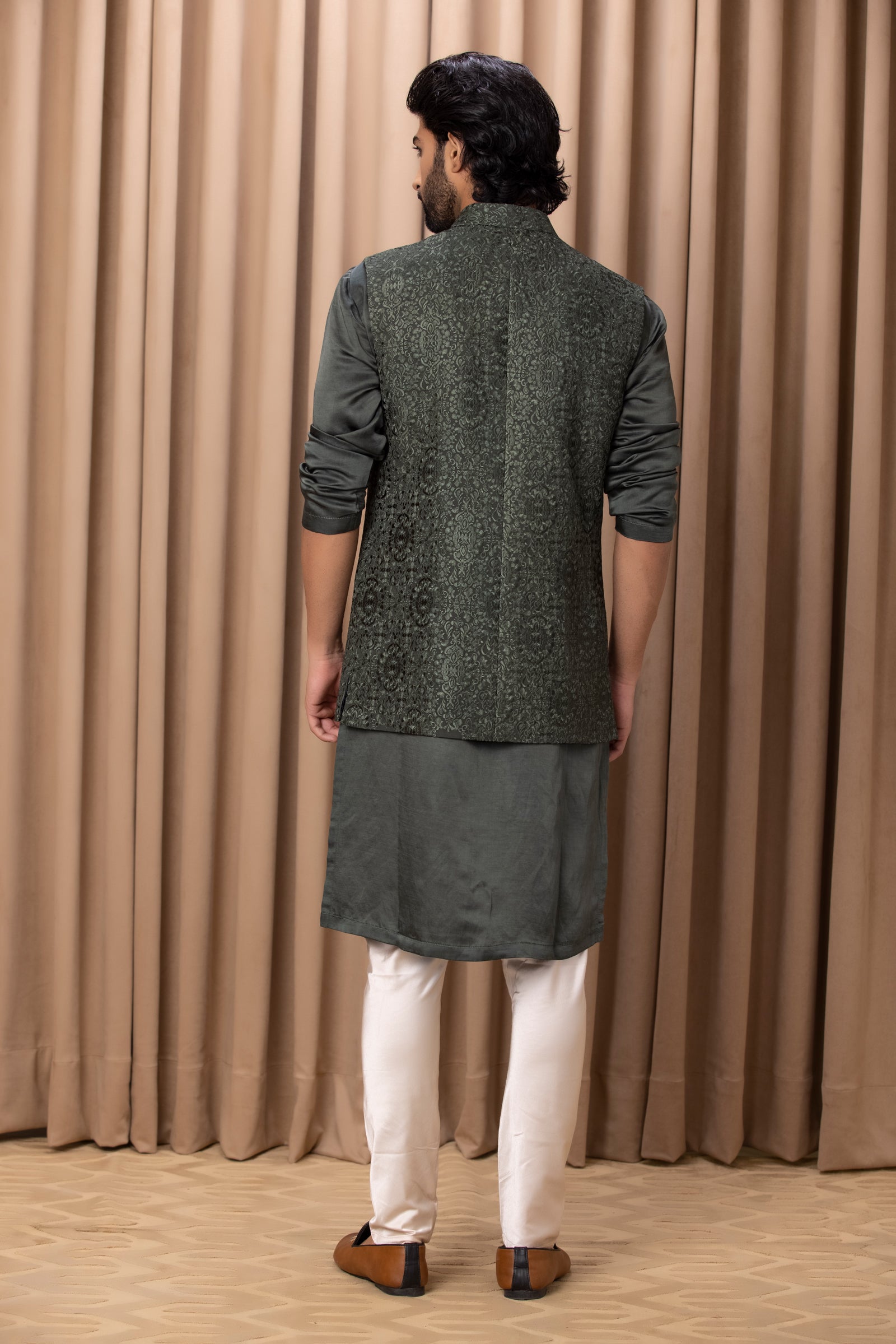 AMEERA BANDI SET (OLIVE GREEN)