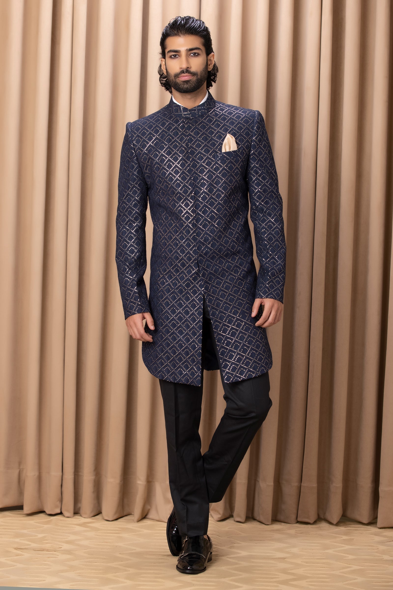 RANJHA INDO SET (NAVY BLUE)