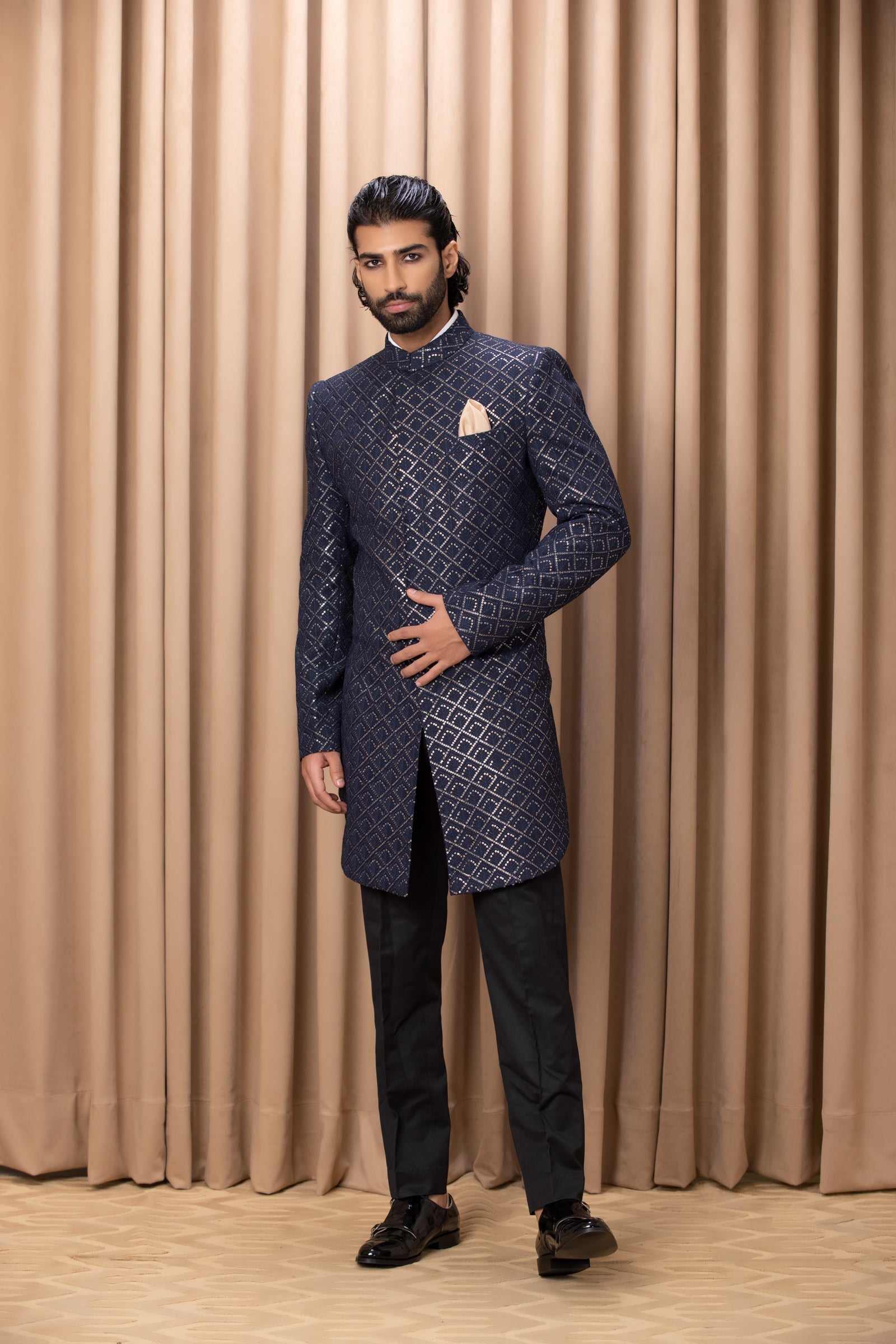 RANJHA INDO SET (NAVY BLUE)