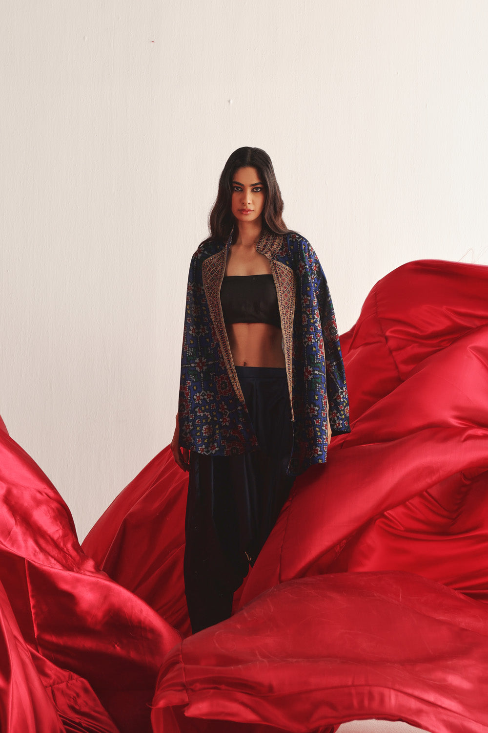 Patola Marodiwork Cape with Harem Dhoti Pants