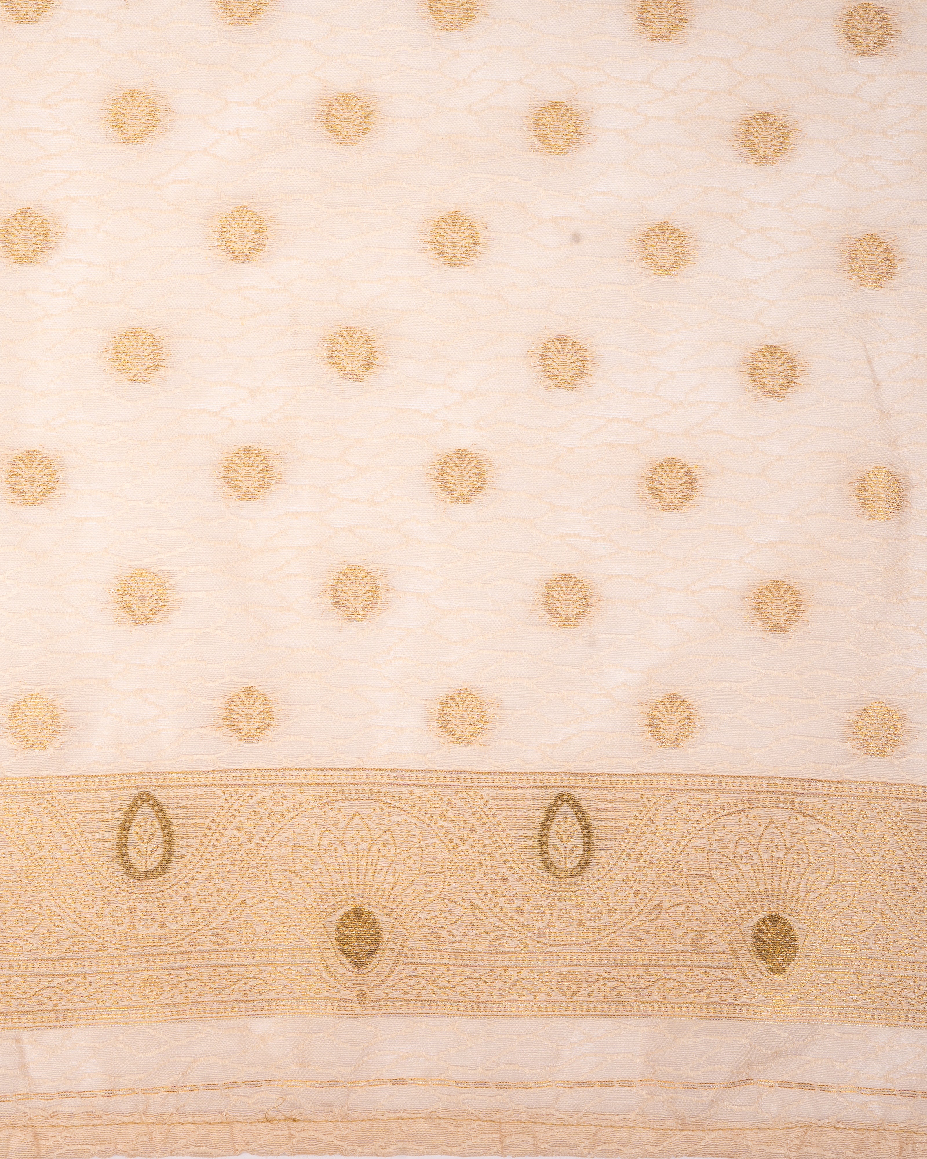 Beige Pink Pure Silk Banarasi Handloom Saree