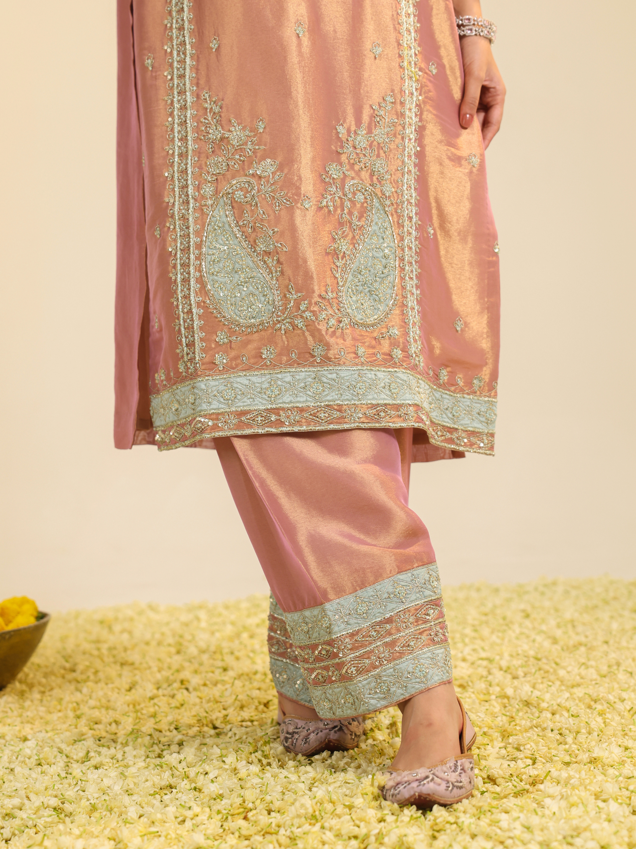 Pink Lamhe Tissue Kurta Set