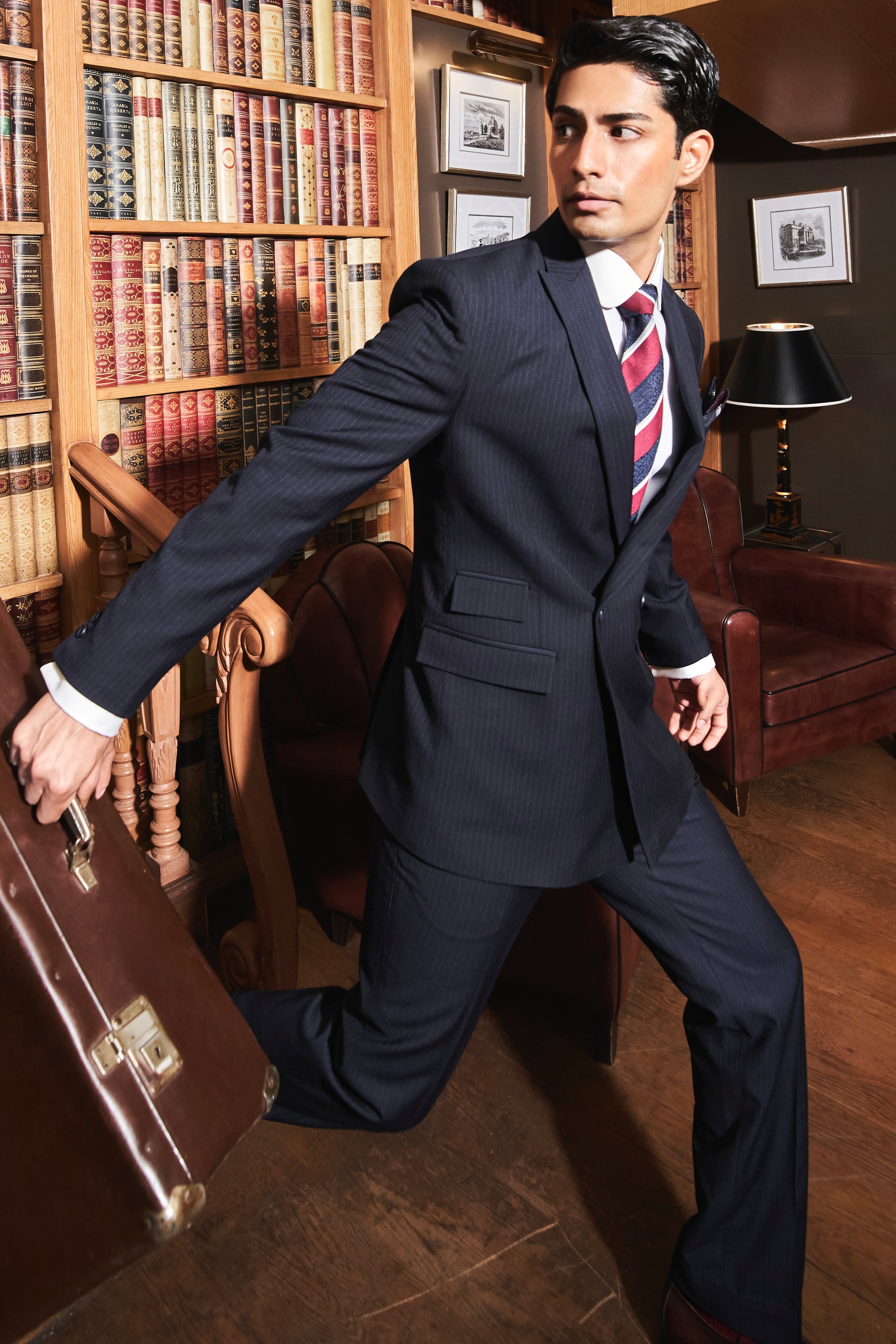 The Classic Navy Pinstripe Suit