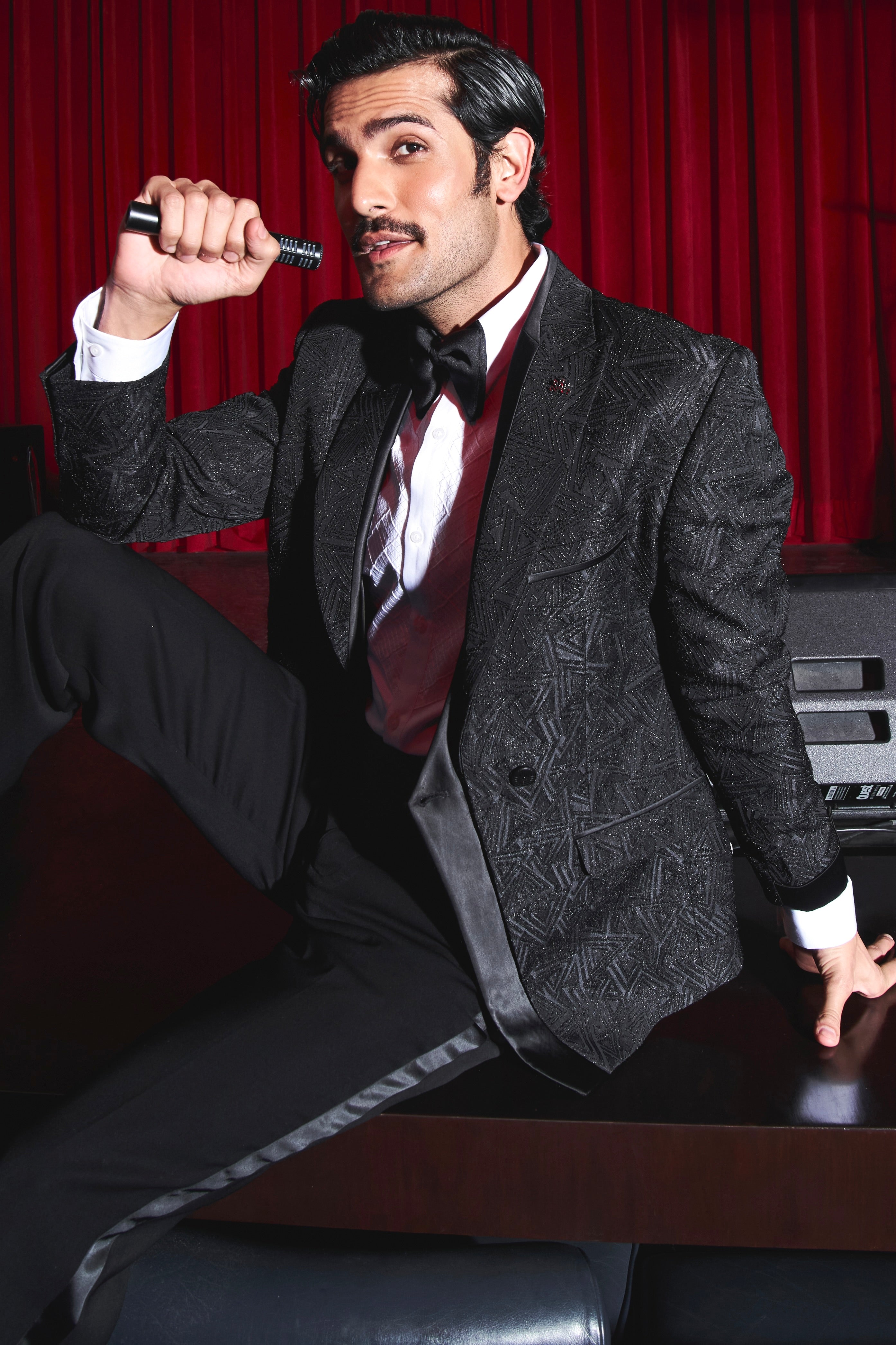 Noir Eclipse Geometric Affair Tuxedo Set