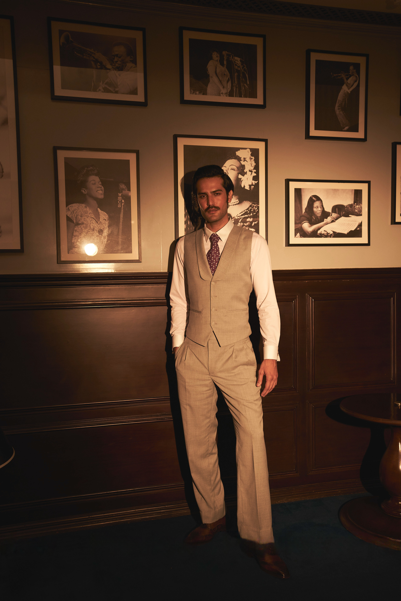 Tan Textured Shawl Lapel Waistcoat Set