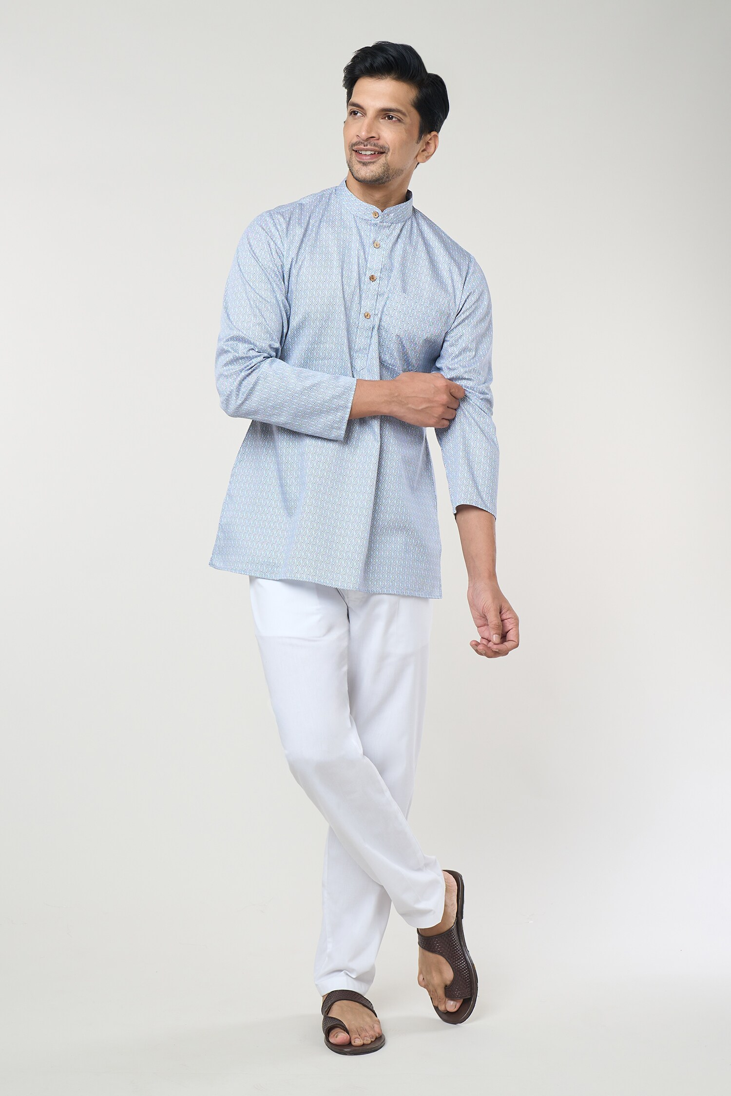 Blue Geometric Printed Co-ord Set