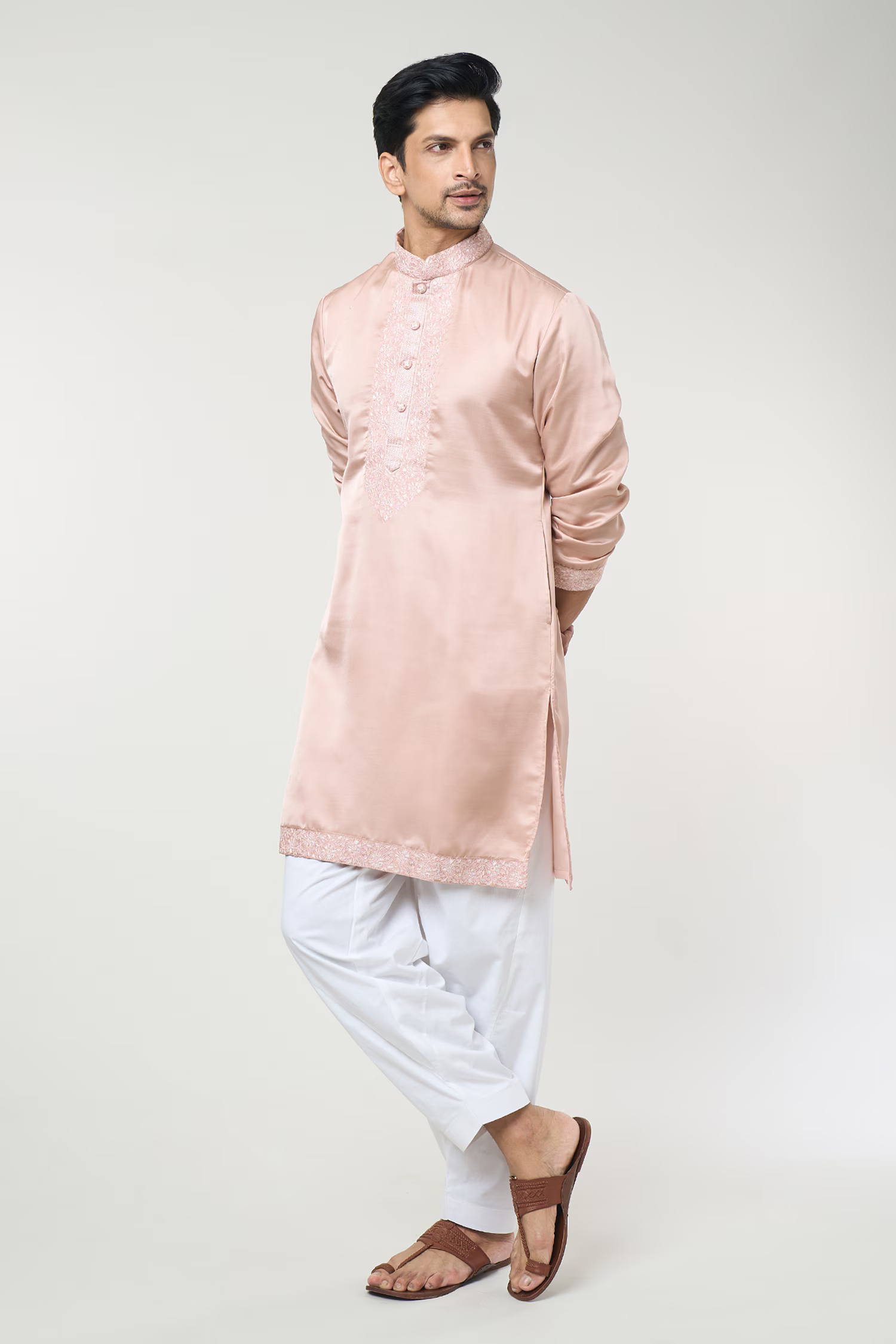 Dusty Rose Embroidred Kurta Set
