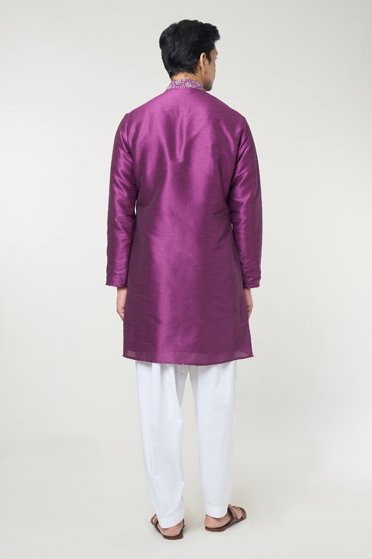 Violet Embroidred Kurta Set