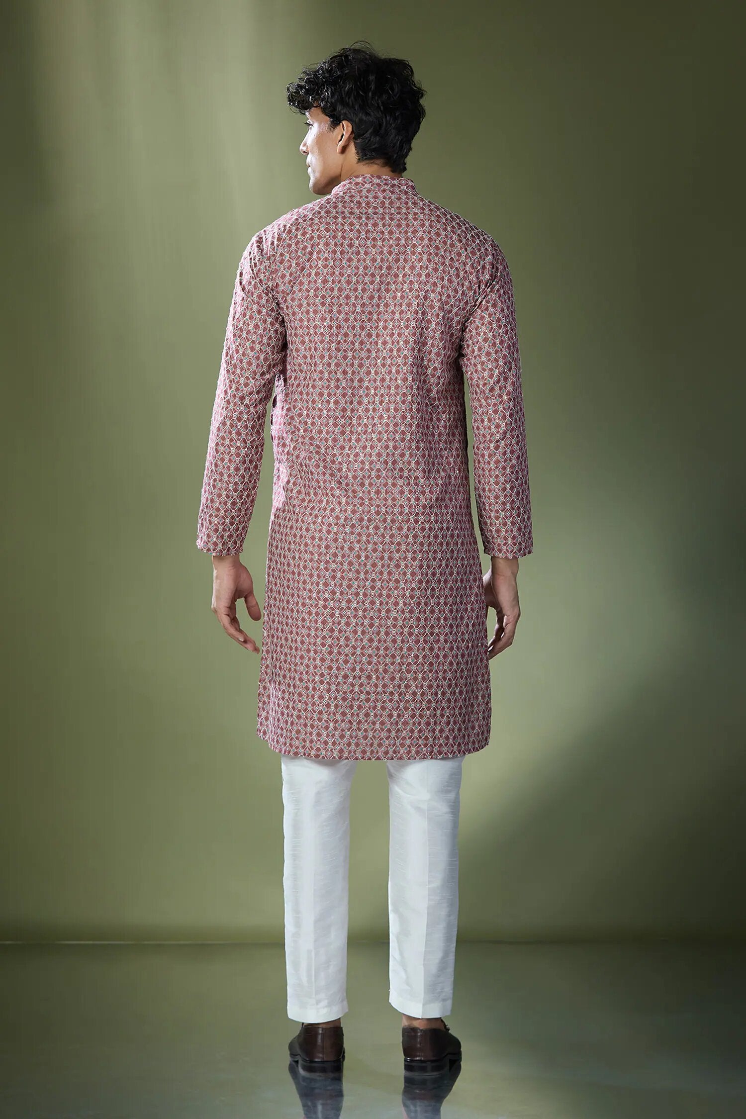 Maroon Printed Kurta Set