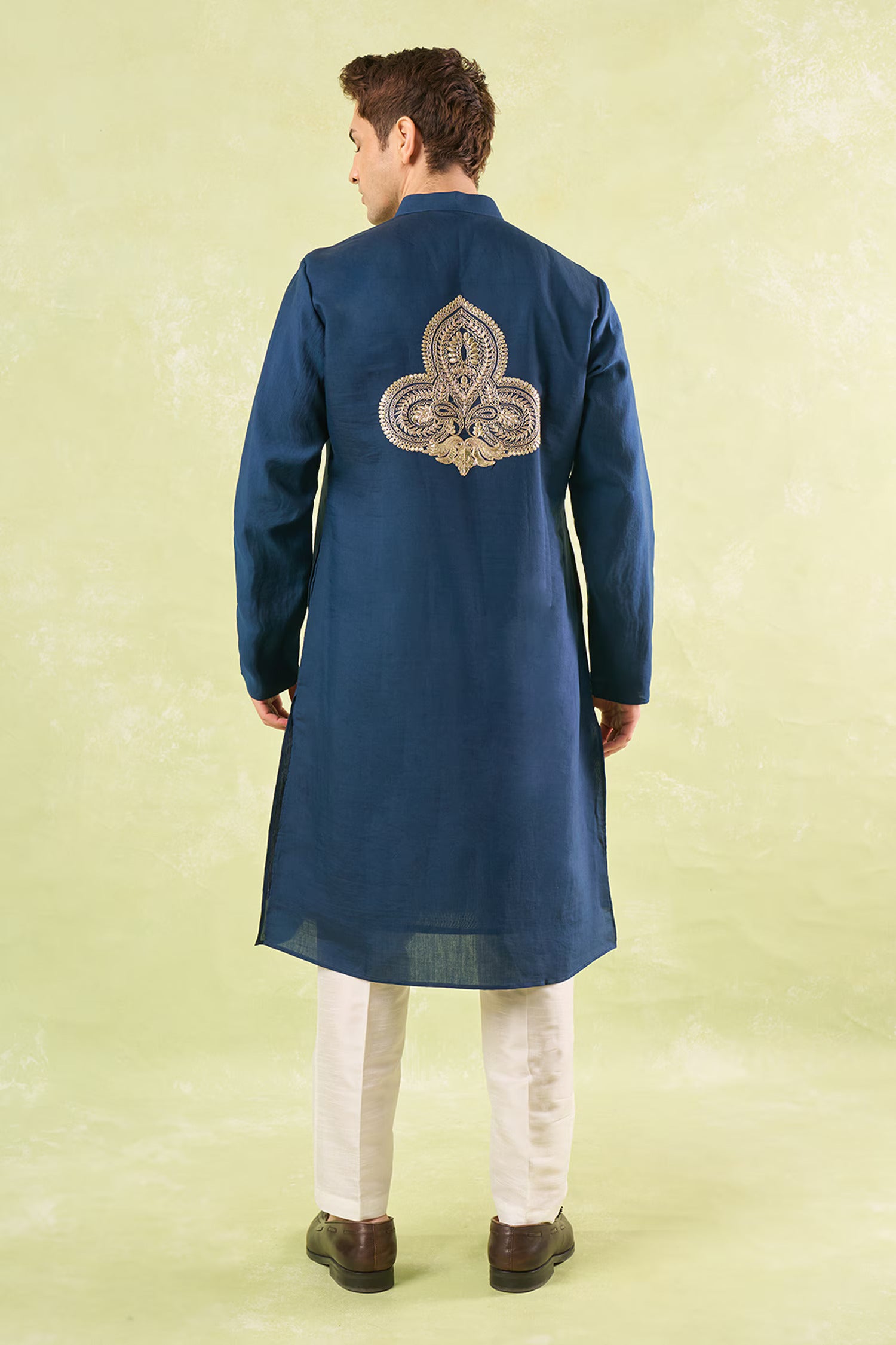 Navy Blue Embroidered Kurta Set
