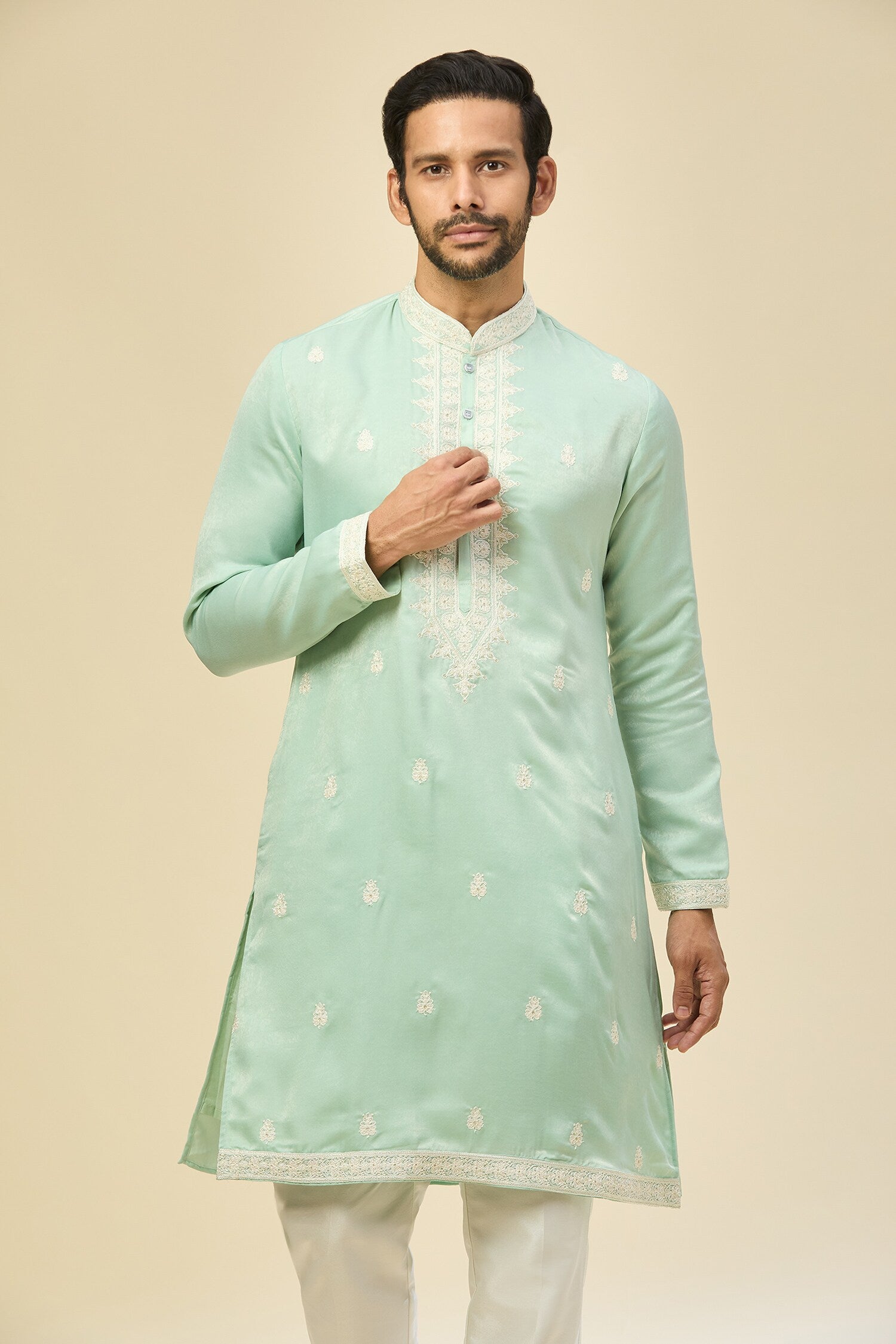 Mint Blue Embroidered Kurta Set