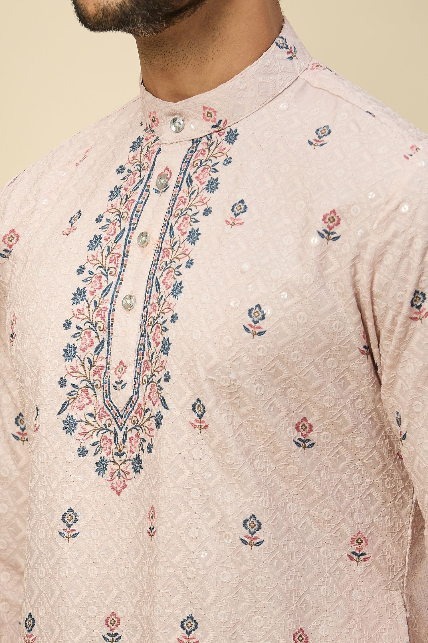 Pink Printed Kurta Set