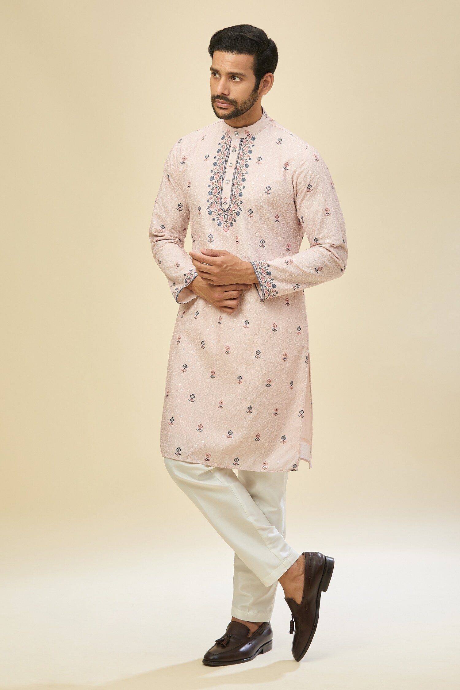 Pink Printed Kurta Set