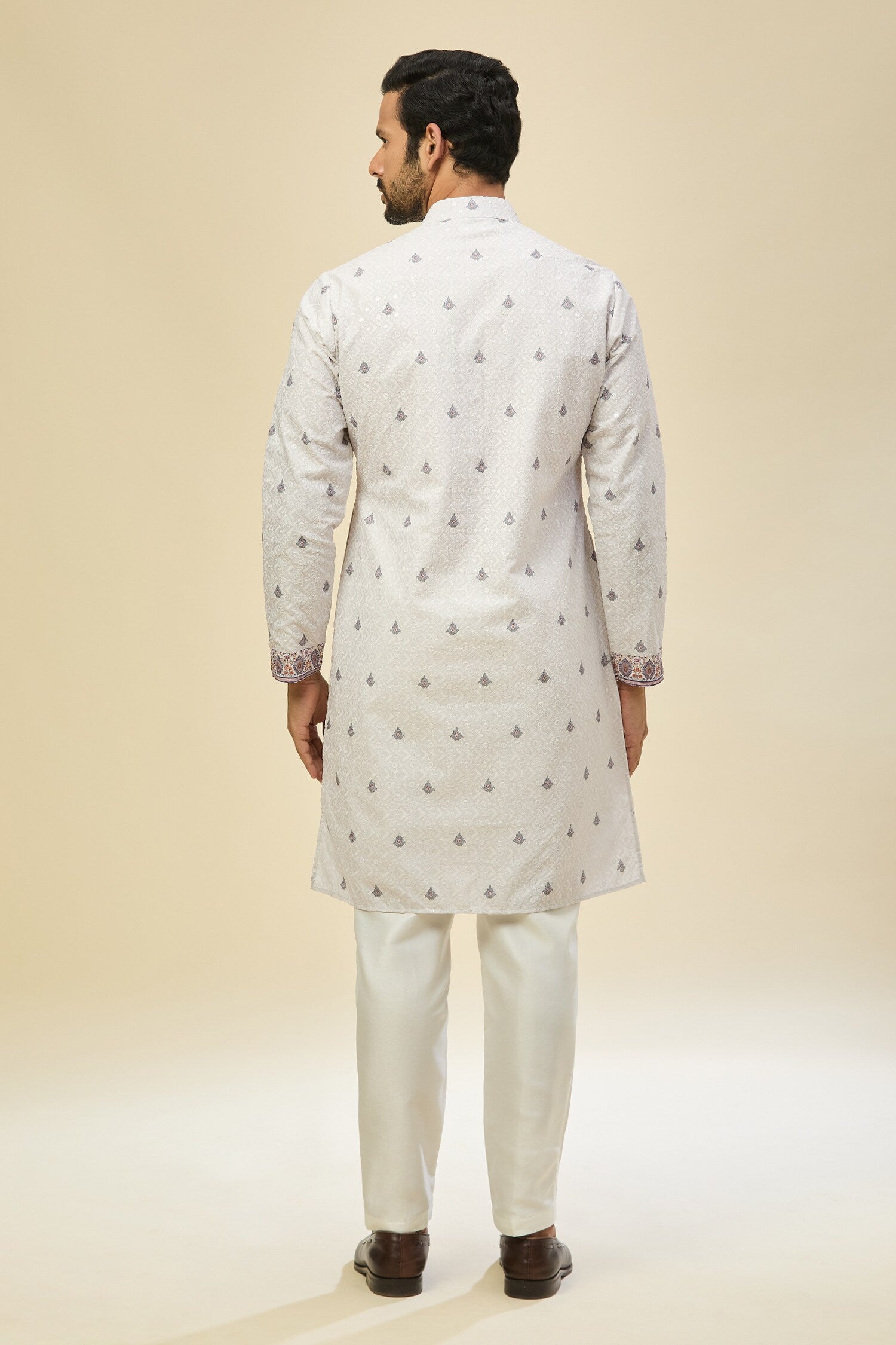 Off White Printed Kurta Set