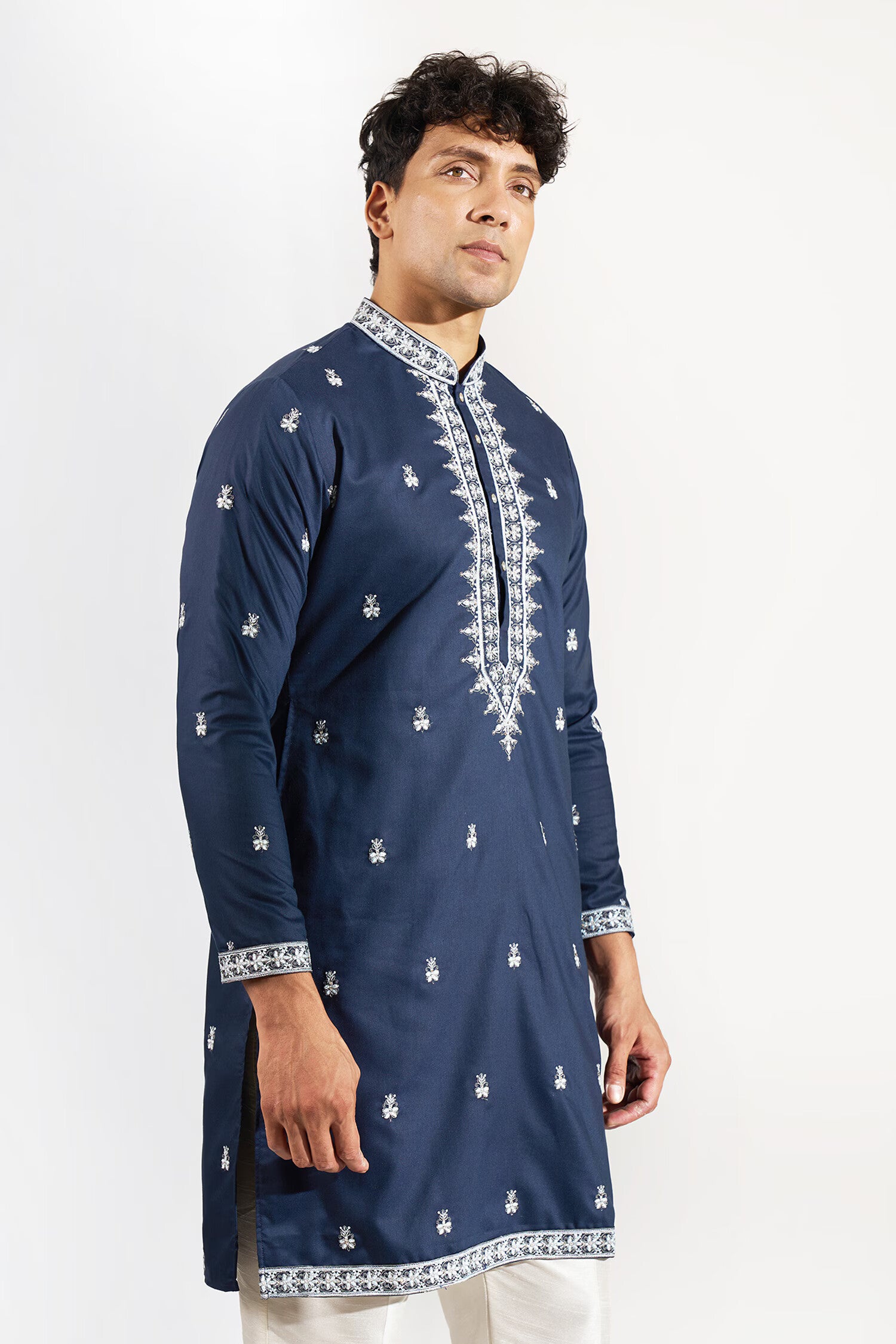 Royal Blue Embroidered Kurta Set