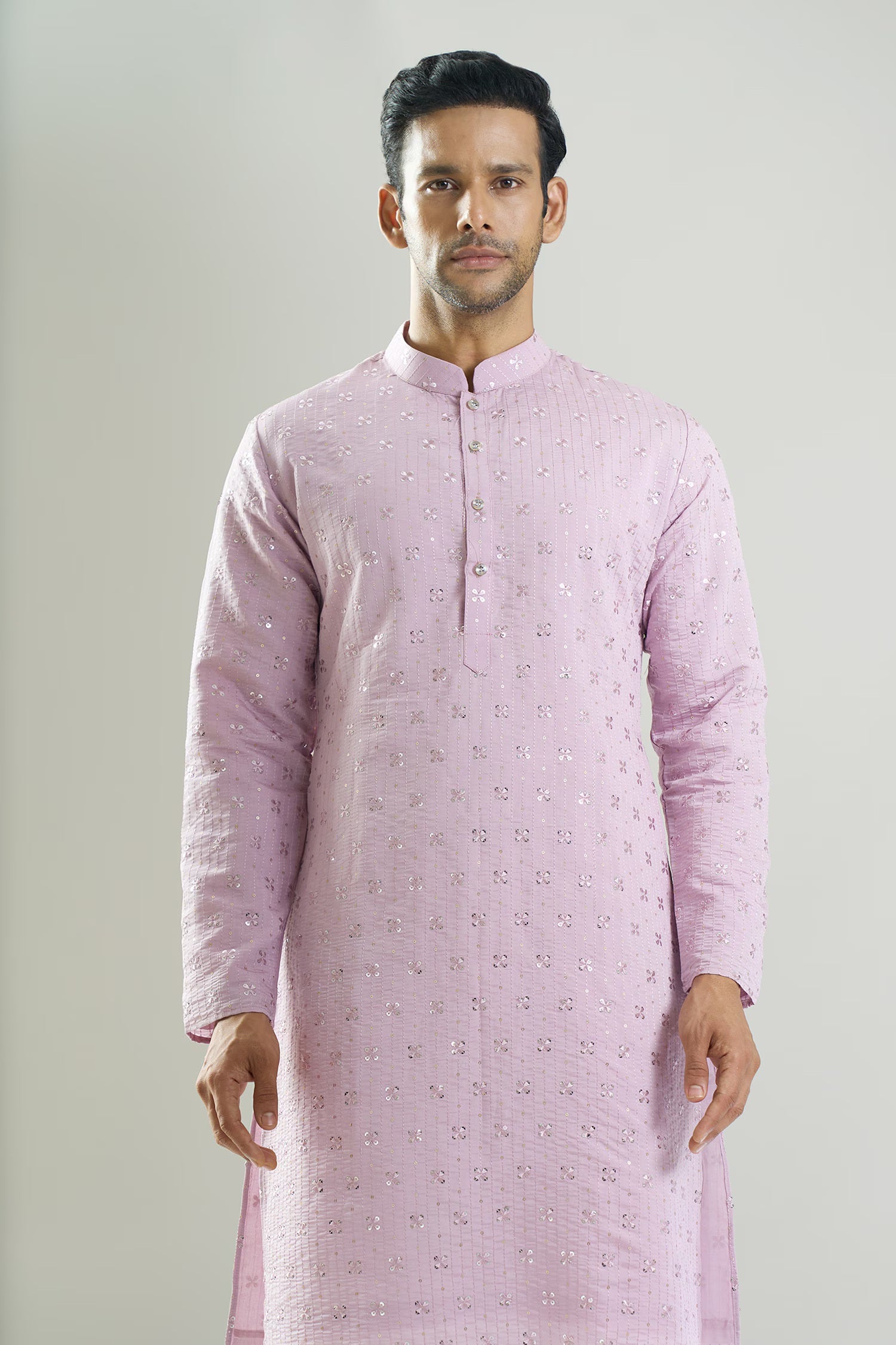 Purple Embroidered Kurta Set