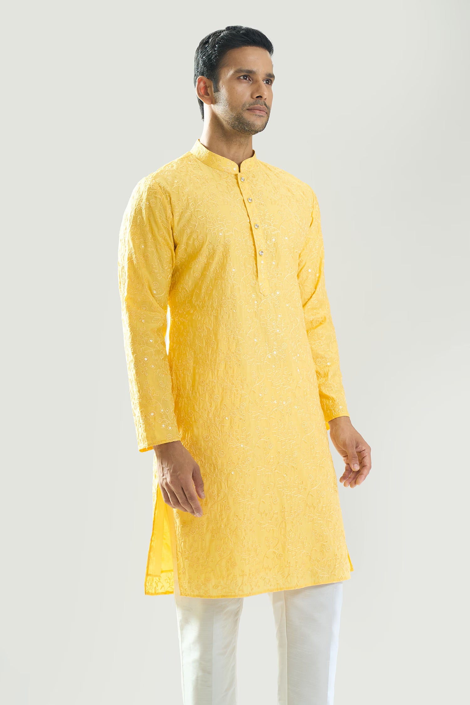 Yellow Embroidered Kurta Set