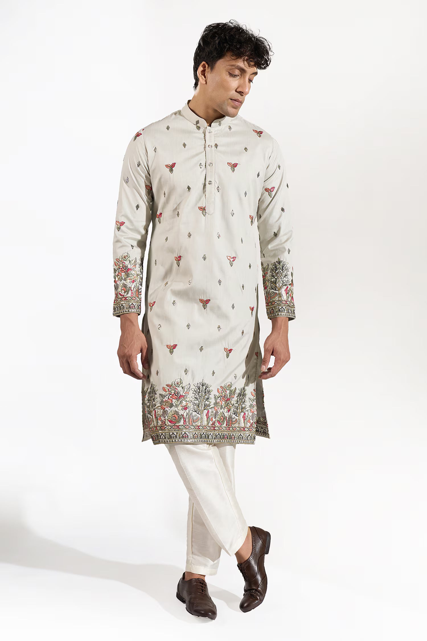 Sage Green Embroidered Kurta Set