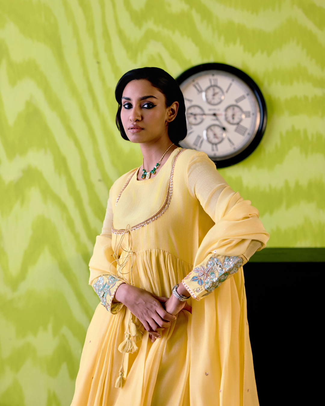 Buttercup Yellow Gather Anarkali Set