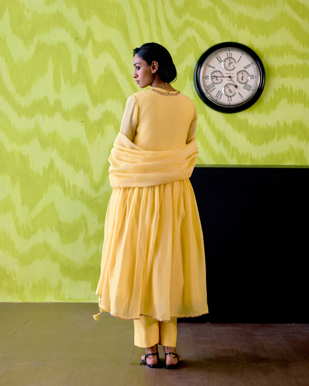 Buttercup Yellow Gather Anarkali Set