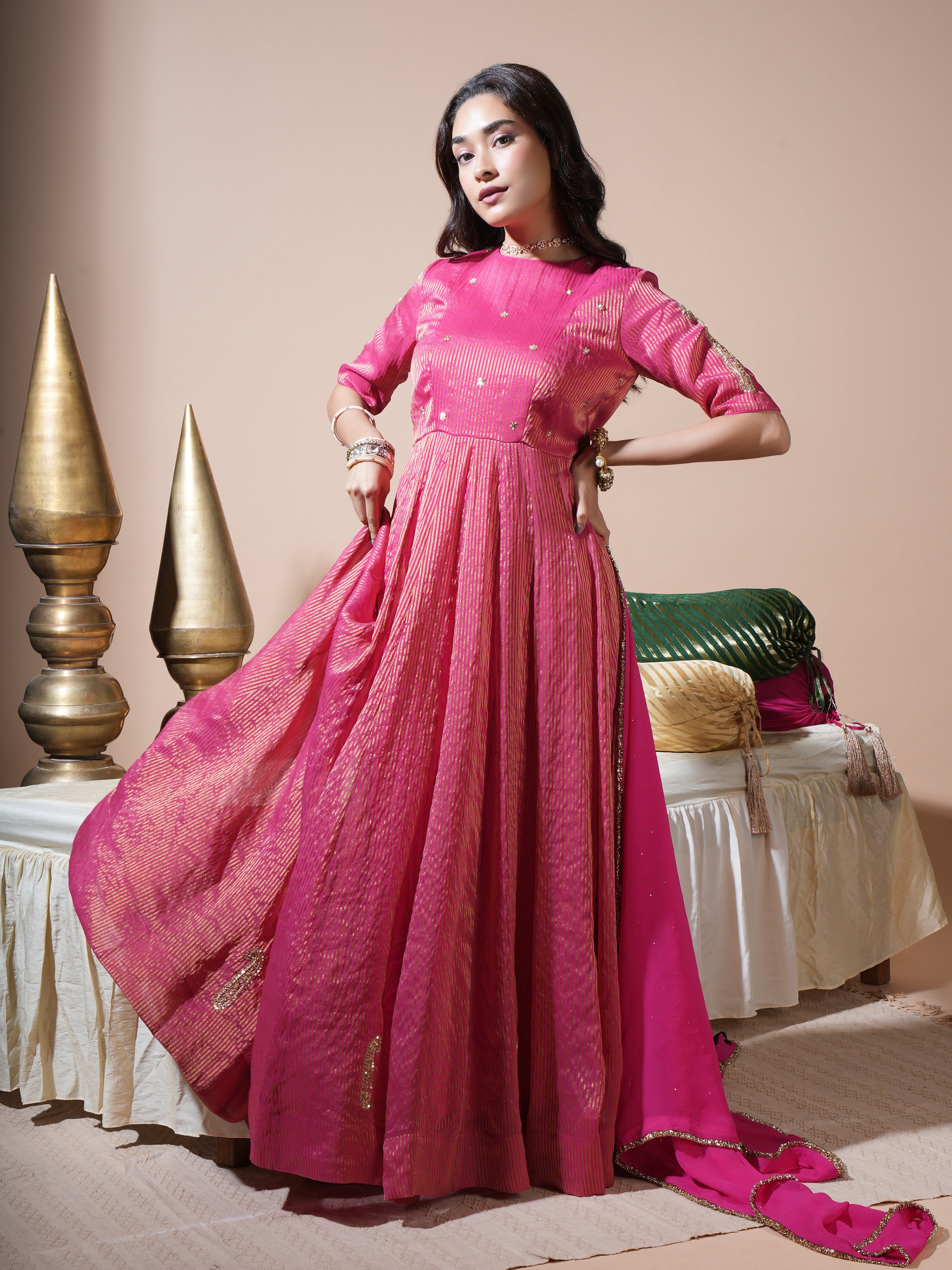Pink Keri Anarkali Set