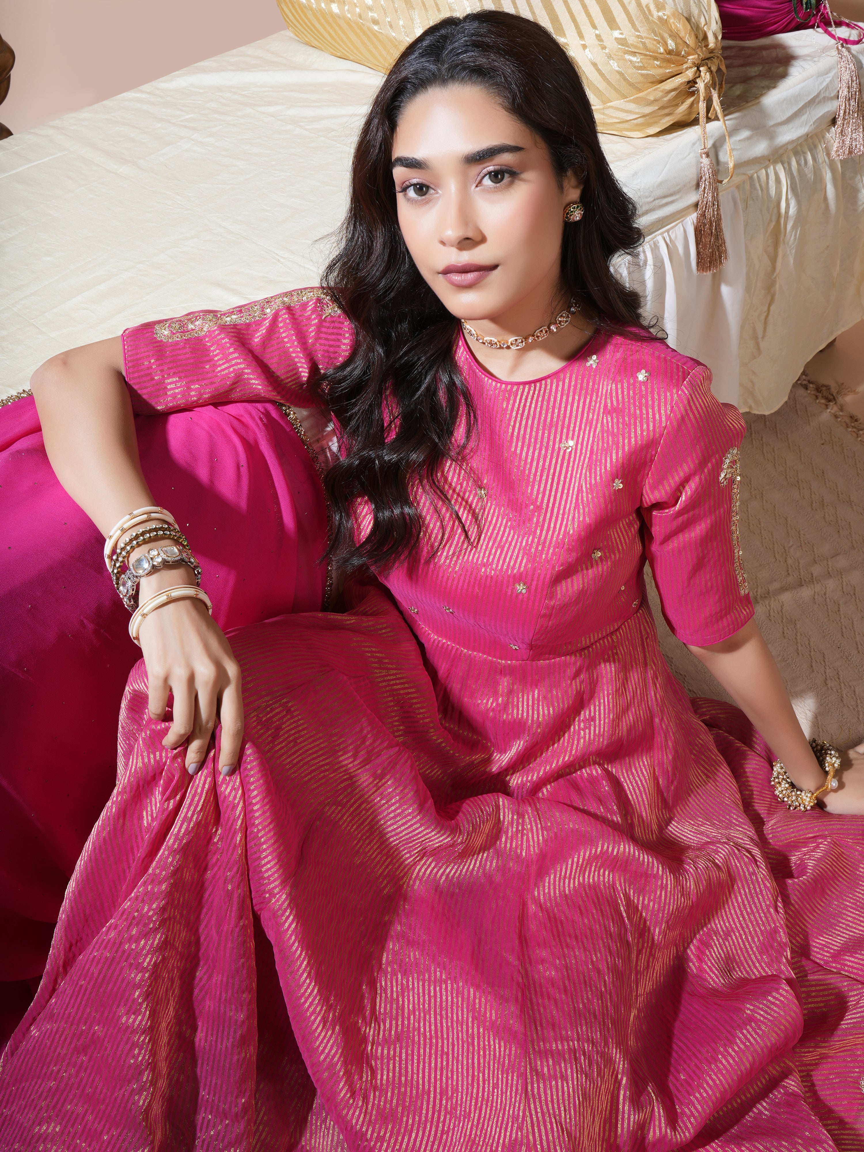 Pink Keri Anarkali Set
