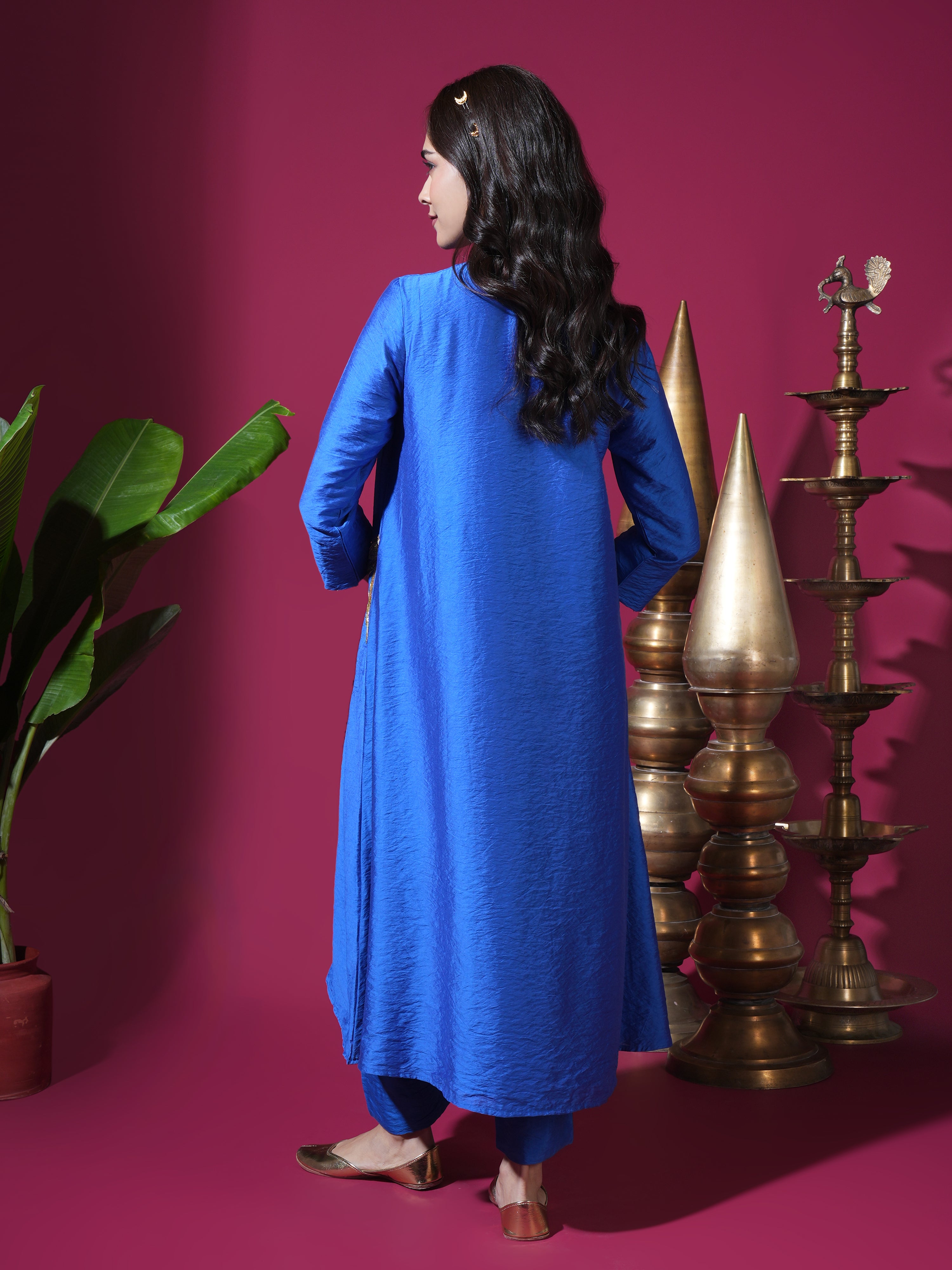Royal Blue Mor Pocket Kurta Set