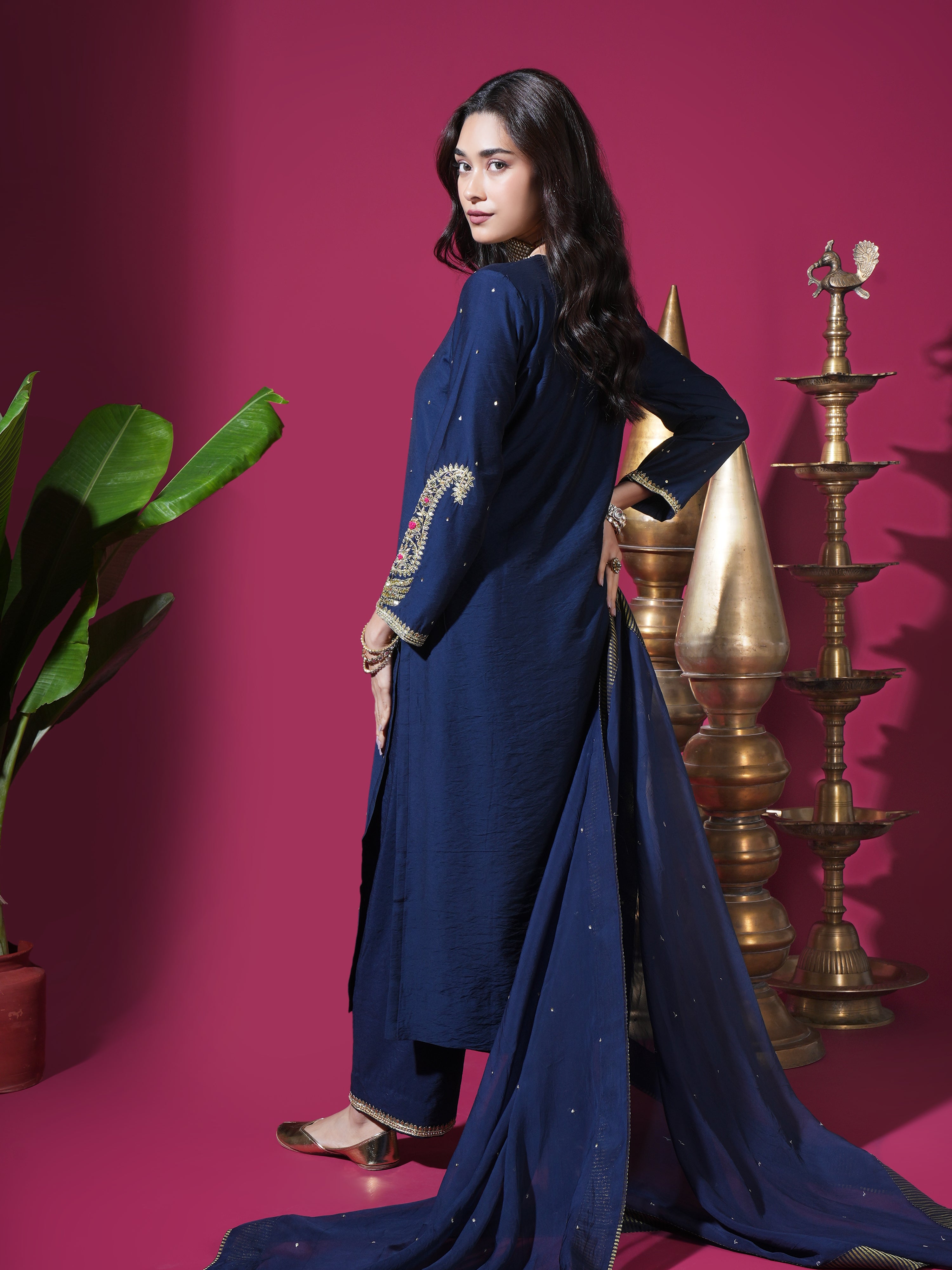 Navy Blue Keri Long Kurta Set