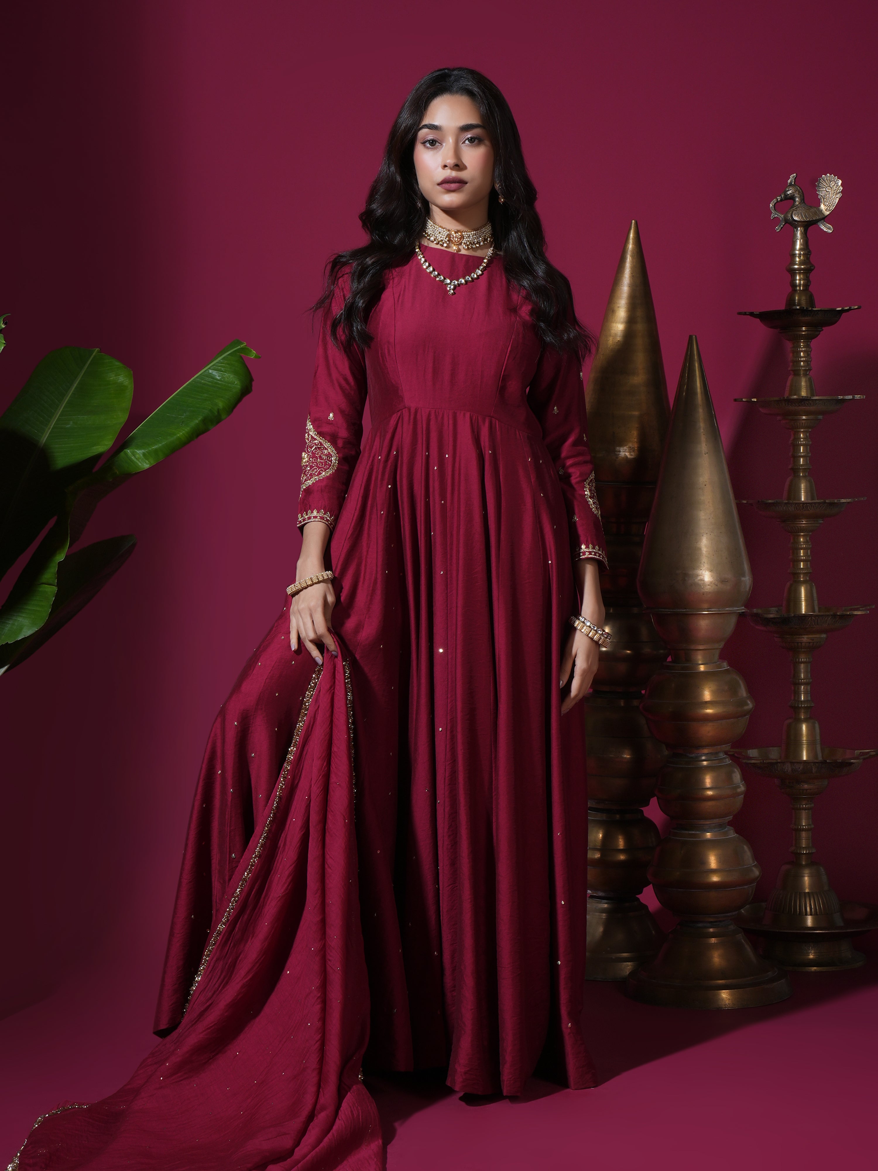 Maroon Paan Anarkali
