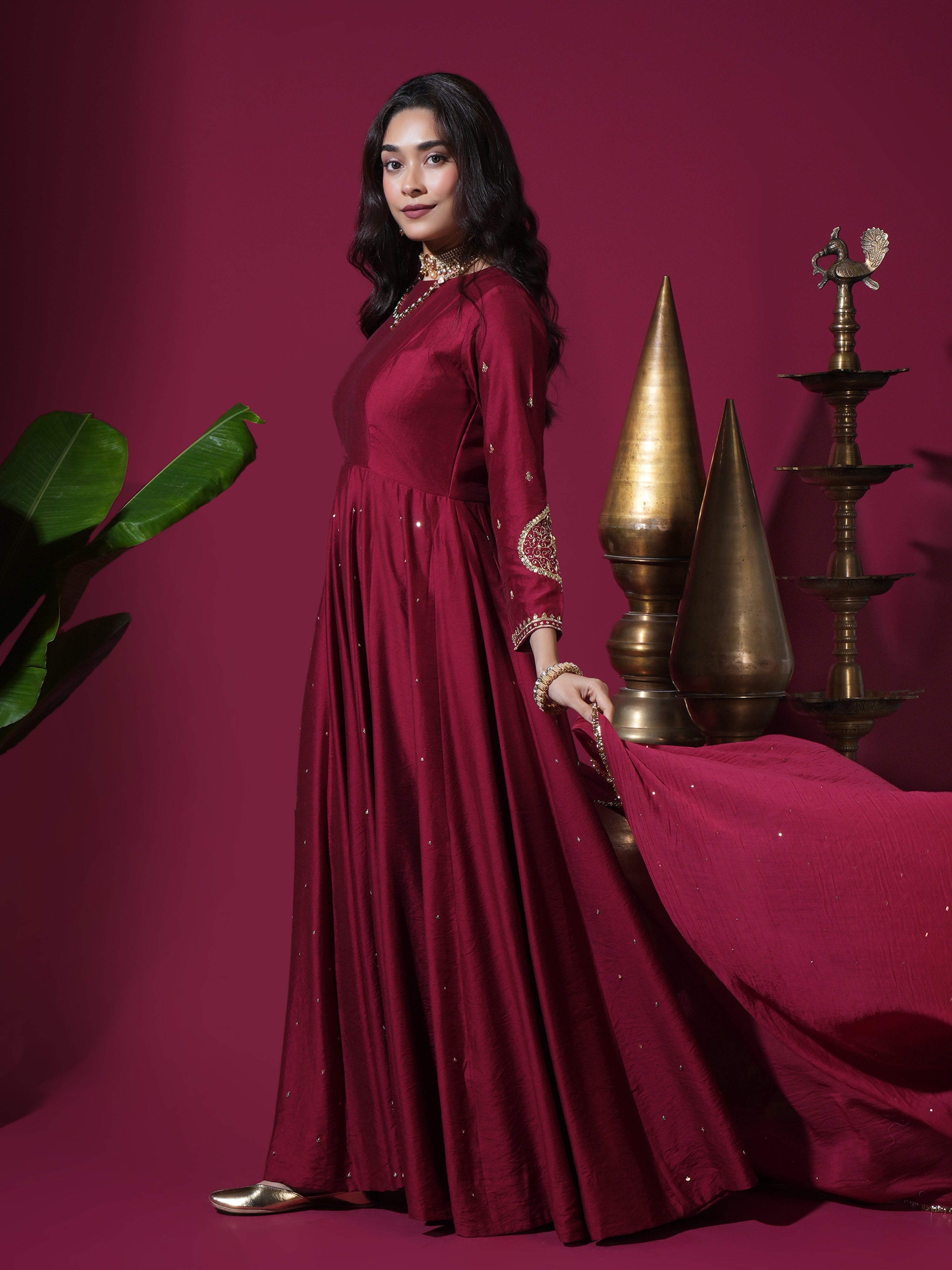 Maroon Paan Anarkali
