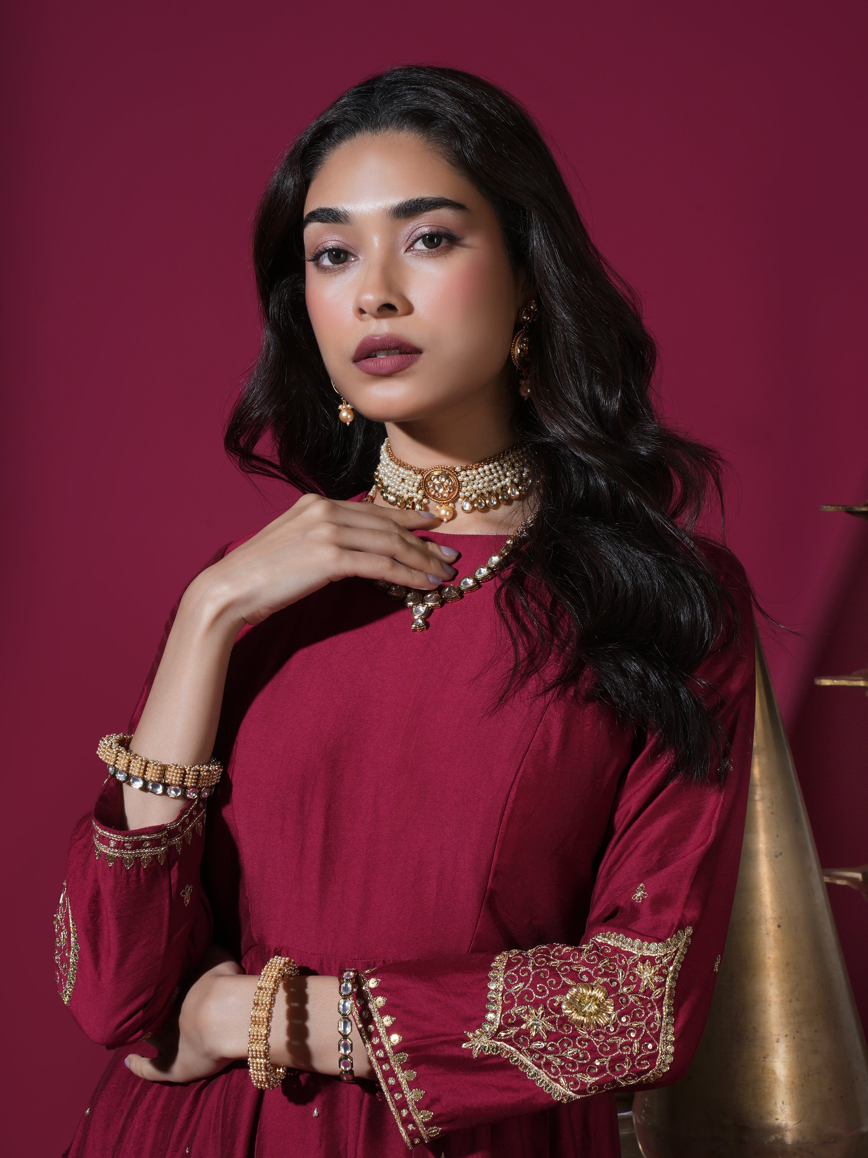 Maroon Paan Anarkali