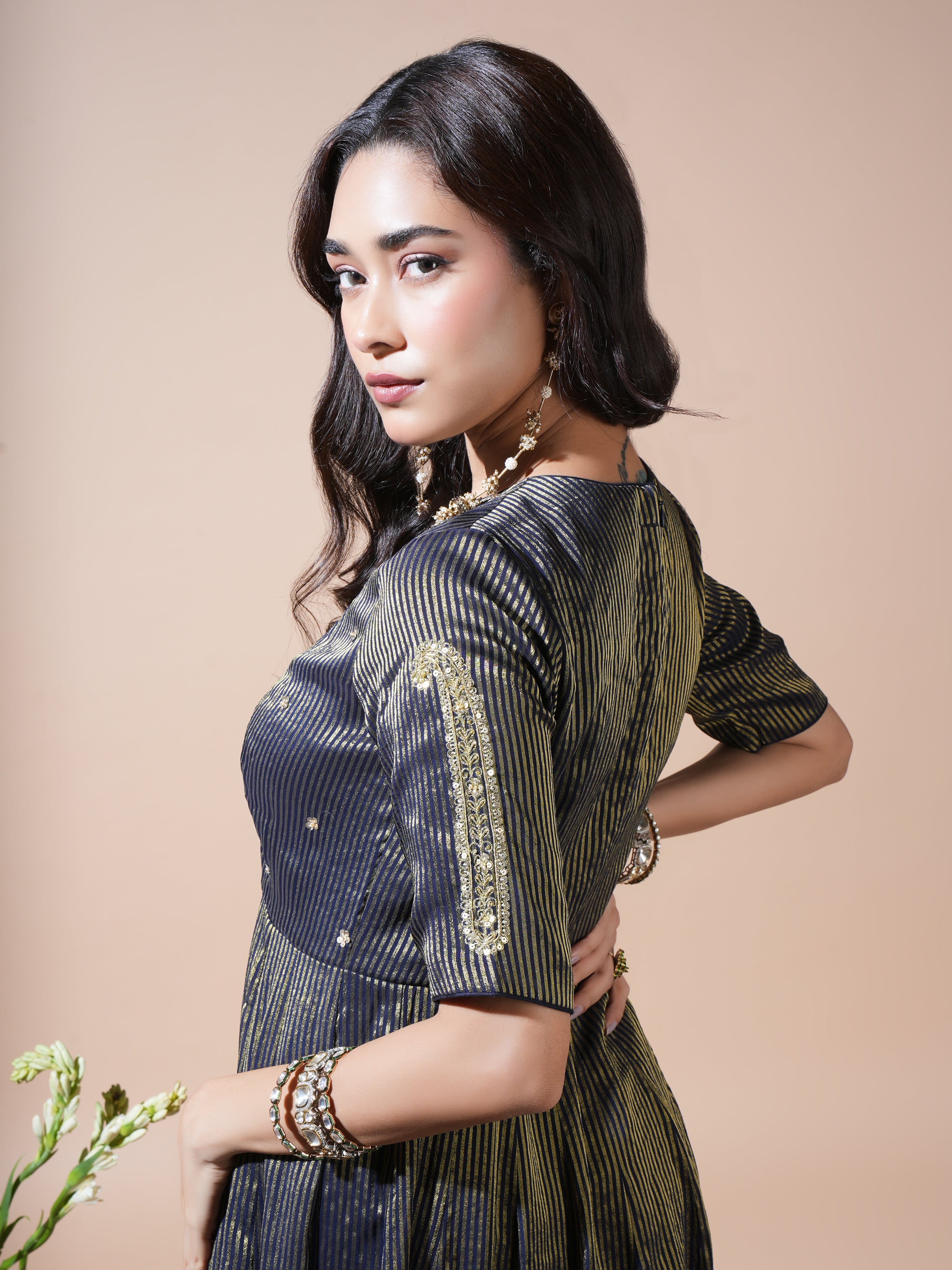 Navy Blue Keri Anarkali Set