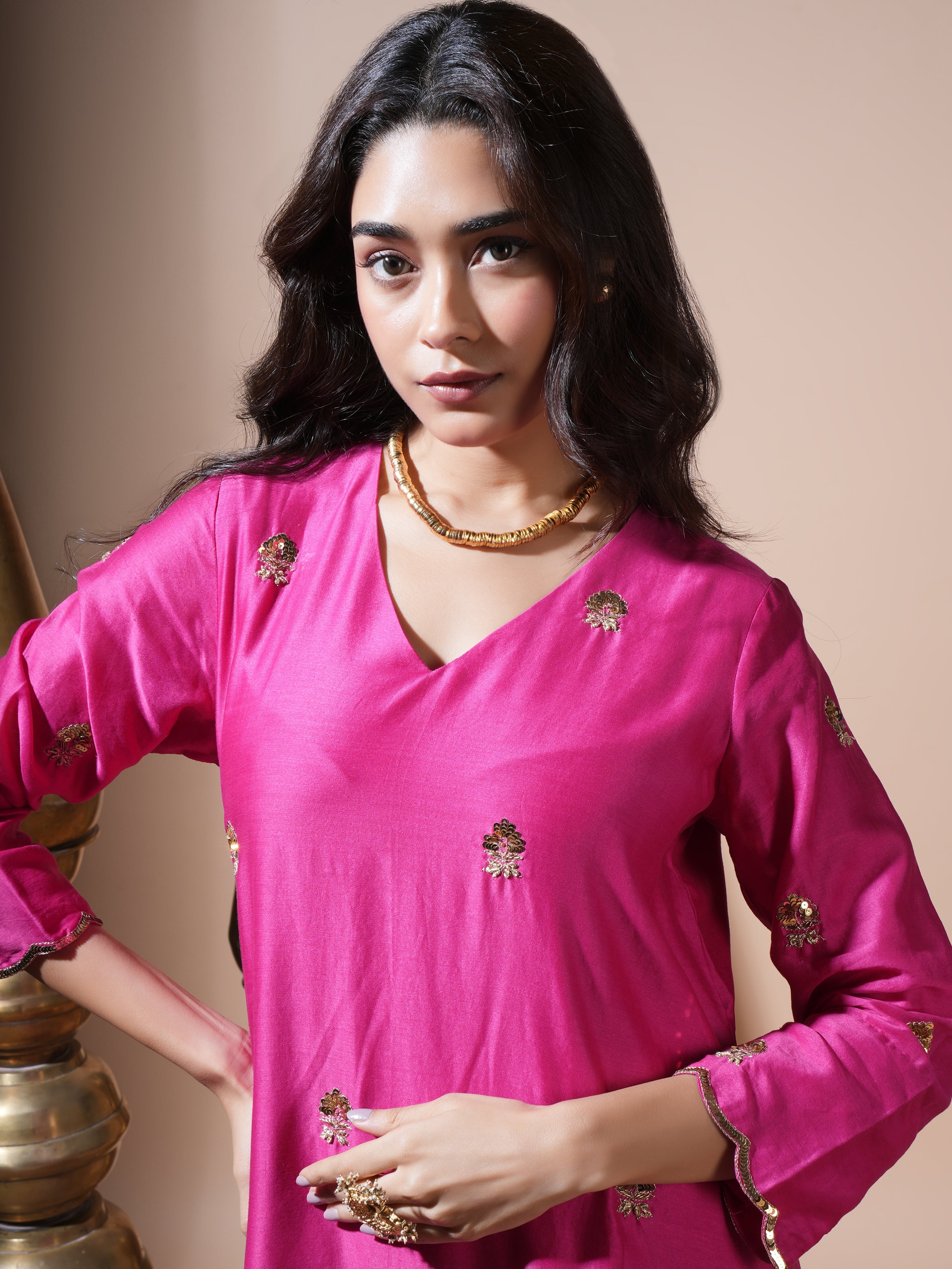 Pink Mor Straight Kurta Set