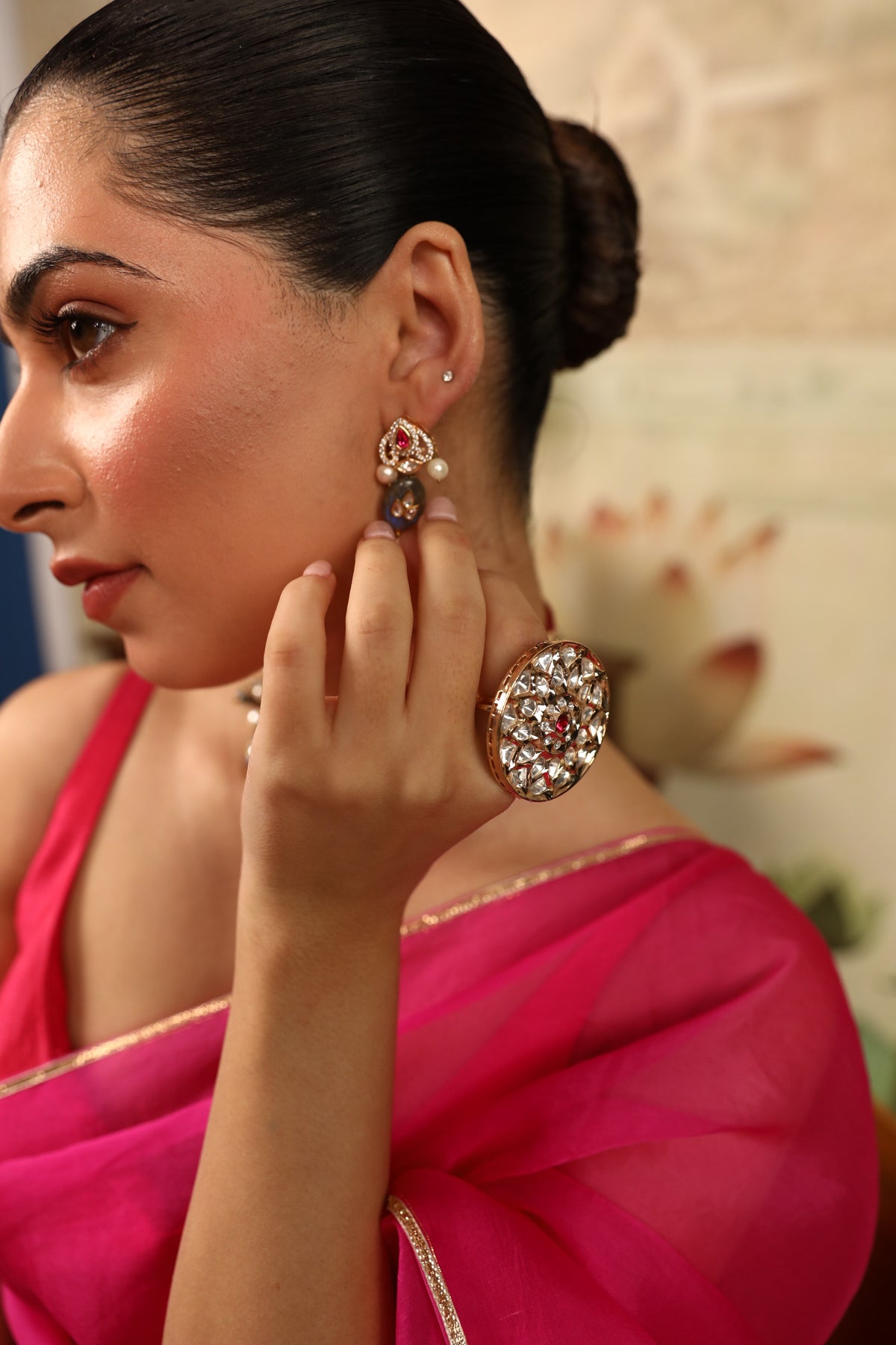 Xago Circular Polki-Style Statement Ring