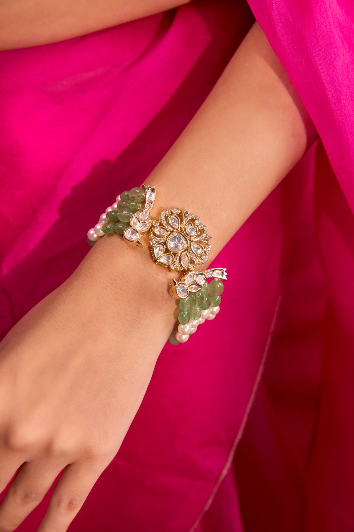 Xago Beaded kundan Polki Bracelet