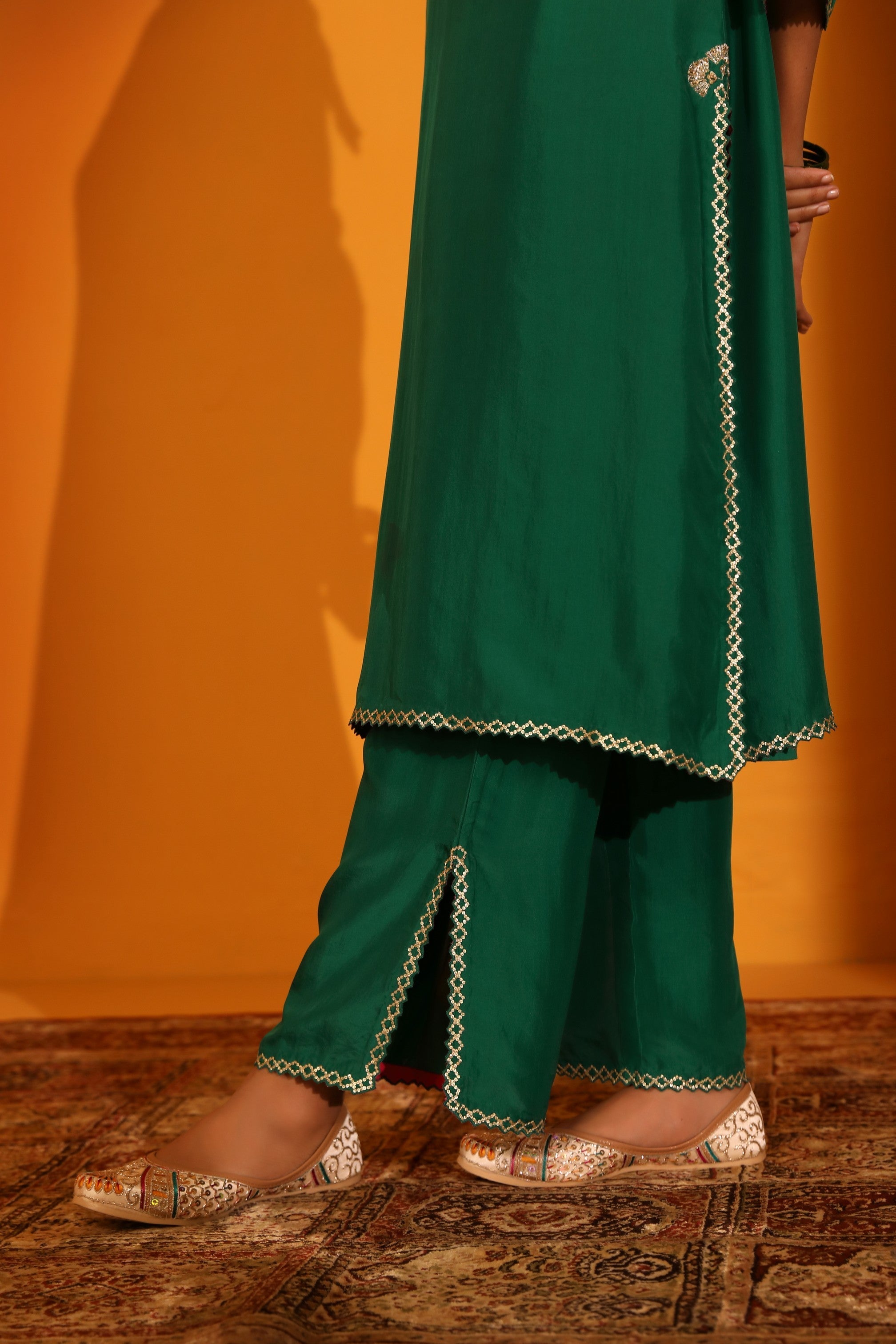 HABUTAI SILK ETHEREAL KURTA SET WITH PANTS AND DUPATTA