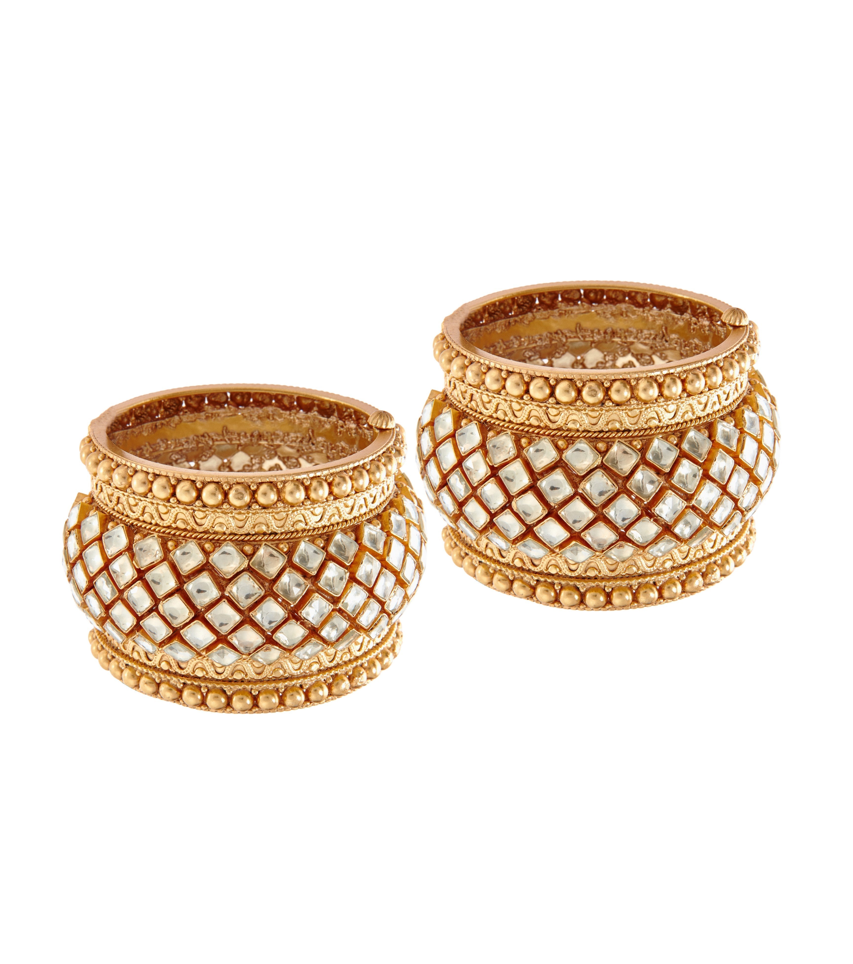 Matka Shaped Gold and Kundan Kadas